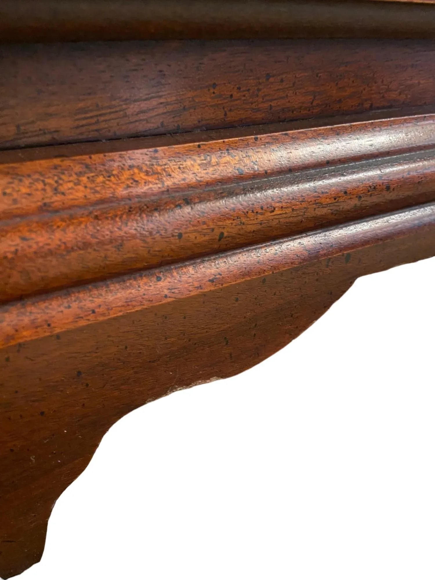 Chippendale 4-Drawer Mahogany Bedside Chest of Drawers - 8
