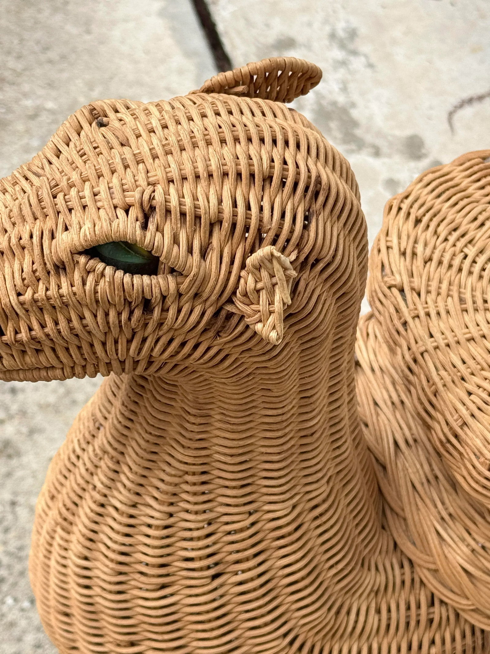 Vintage Wicker Camel Garden Stool - 12