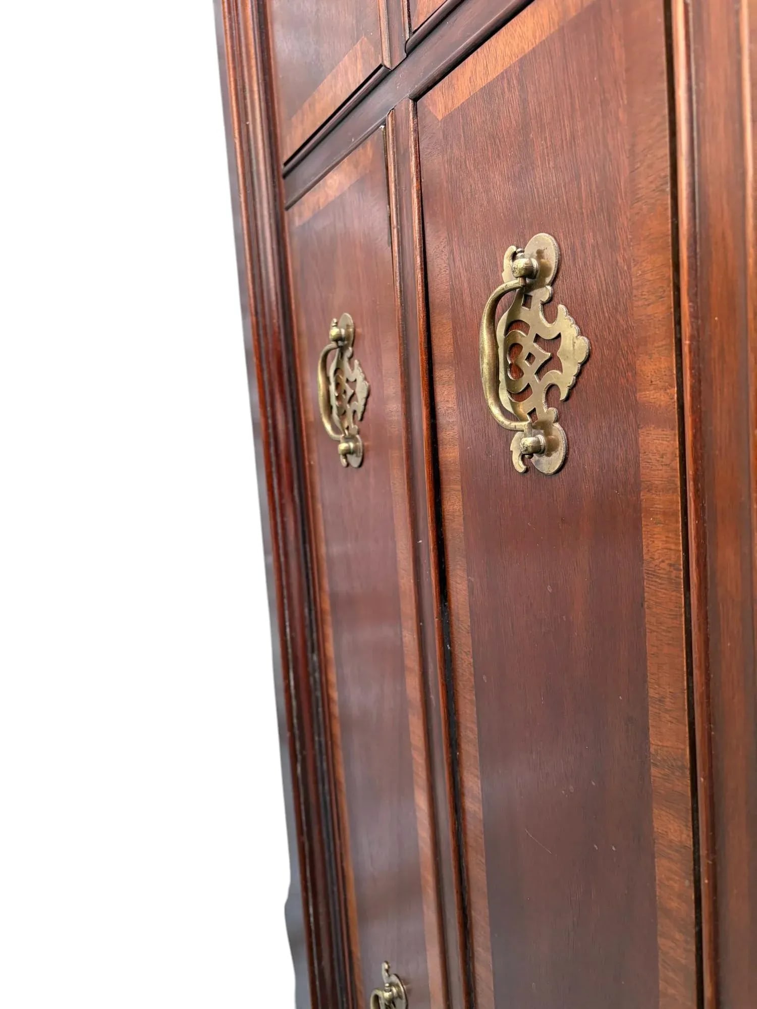 Dixie Chippendale Banded Mahogany Dresser - 5