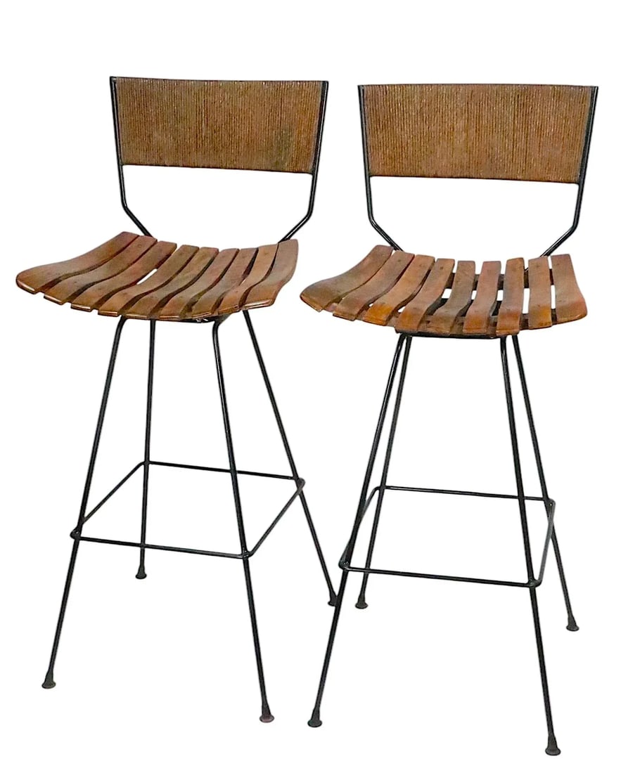 Pr. Mid Century Umanoff for Raymor Swivel Bar Stools C. 1960's - 12