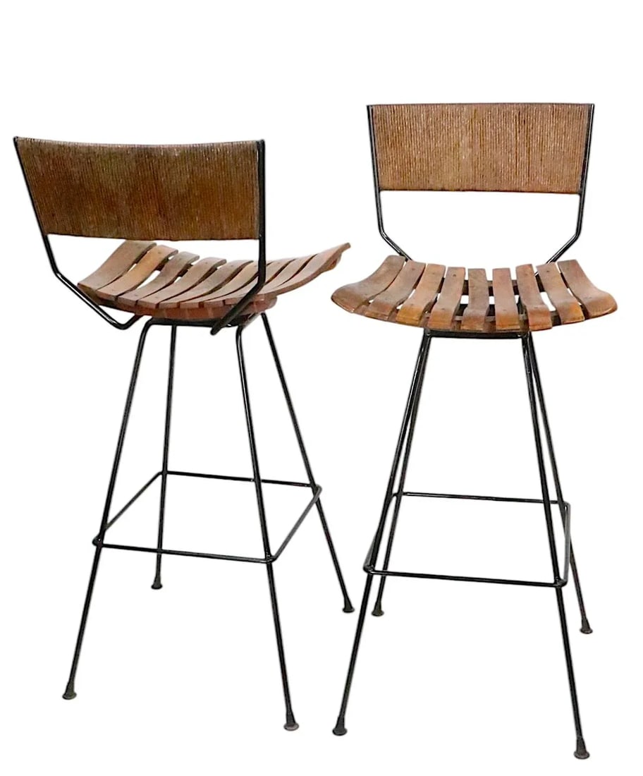 Pr. Mid Century Umanoff for Raymor Swivel Bar Stools C. 1960's - 2