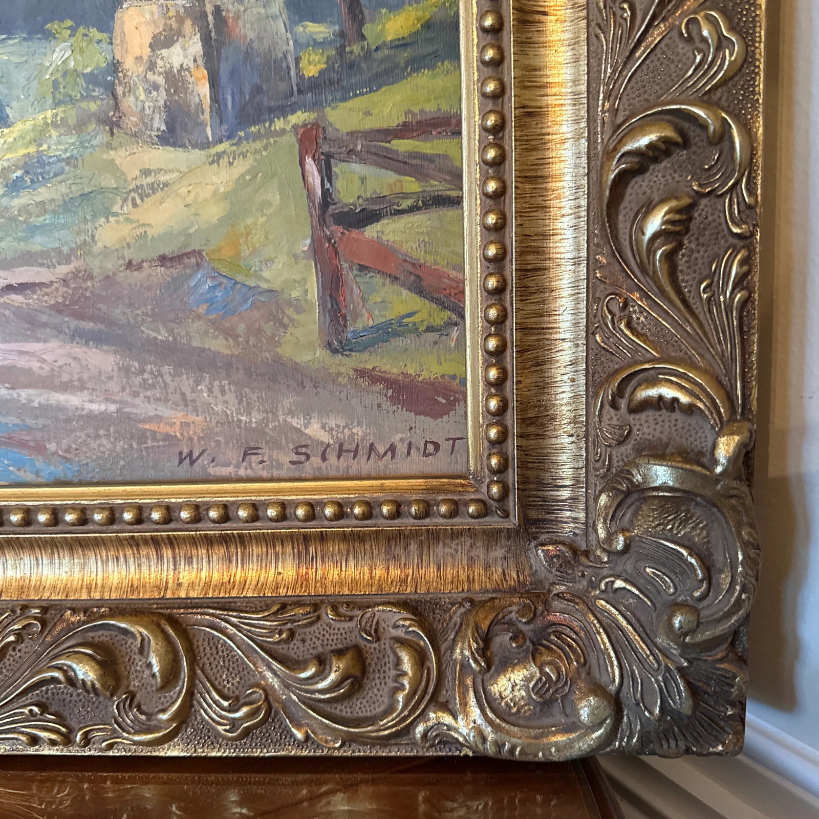 Vintage Switzerland Mountain Landscape Oil on Board ~ Framed - 6