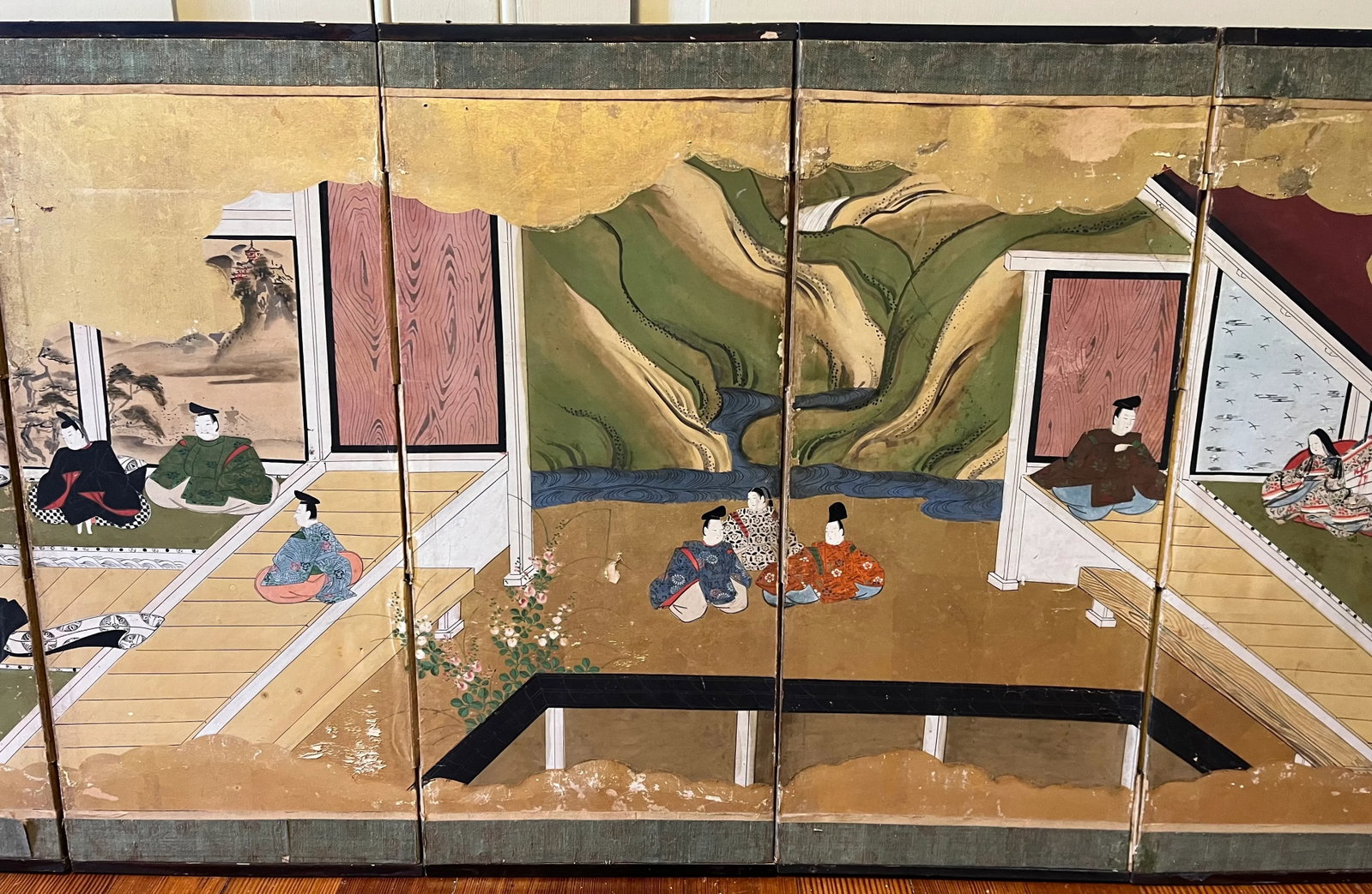 Small Japanese 18th Century Edo / Tokugawa Period Six-Part Hand Painted Japanese Screen on Paper Wit - 6
