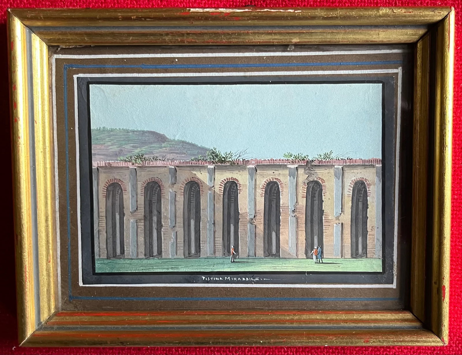 Antique 19th Century Italian Grand Tour Gouache Watercolor Paintings of Classical Architecture & Rui - 3