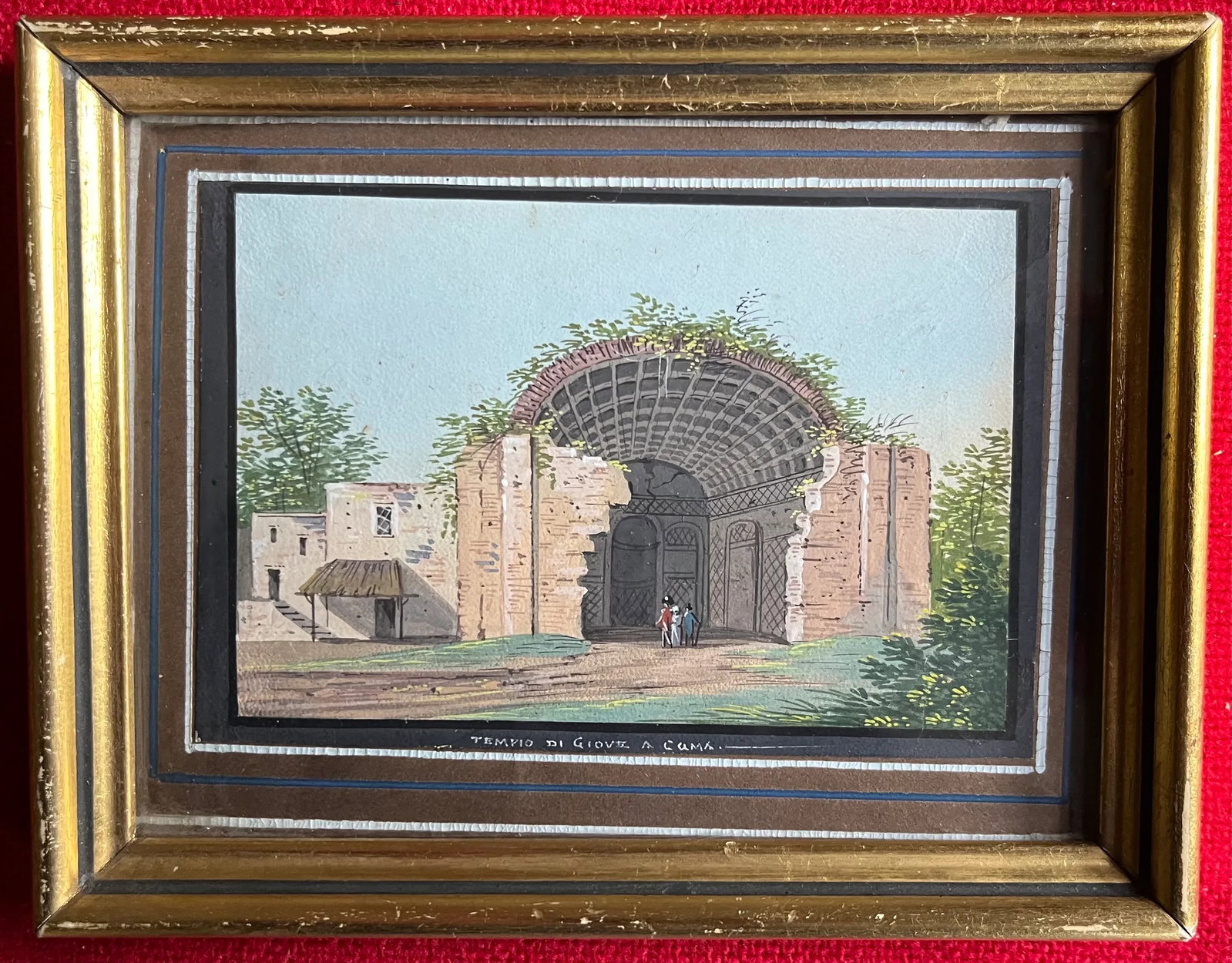 Antique 19th Century Italian Grand Tour Gouache Watercolor Paintings of Classical Architecture & Rui - 5