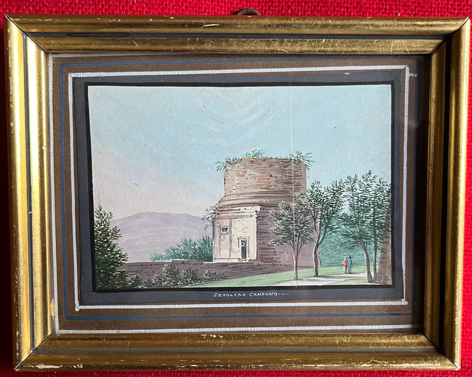 Antique 19th Century Italian Grand Tour Gouache Watercolor Paintings of Classical Architecture & Rui - 7