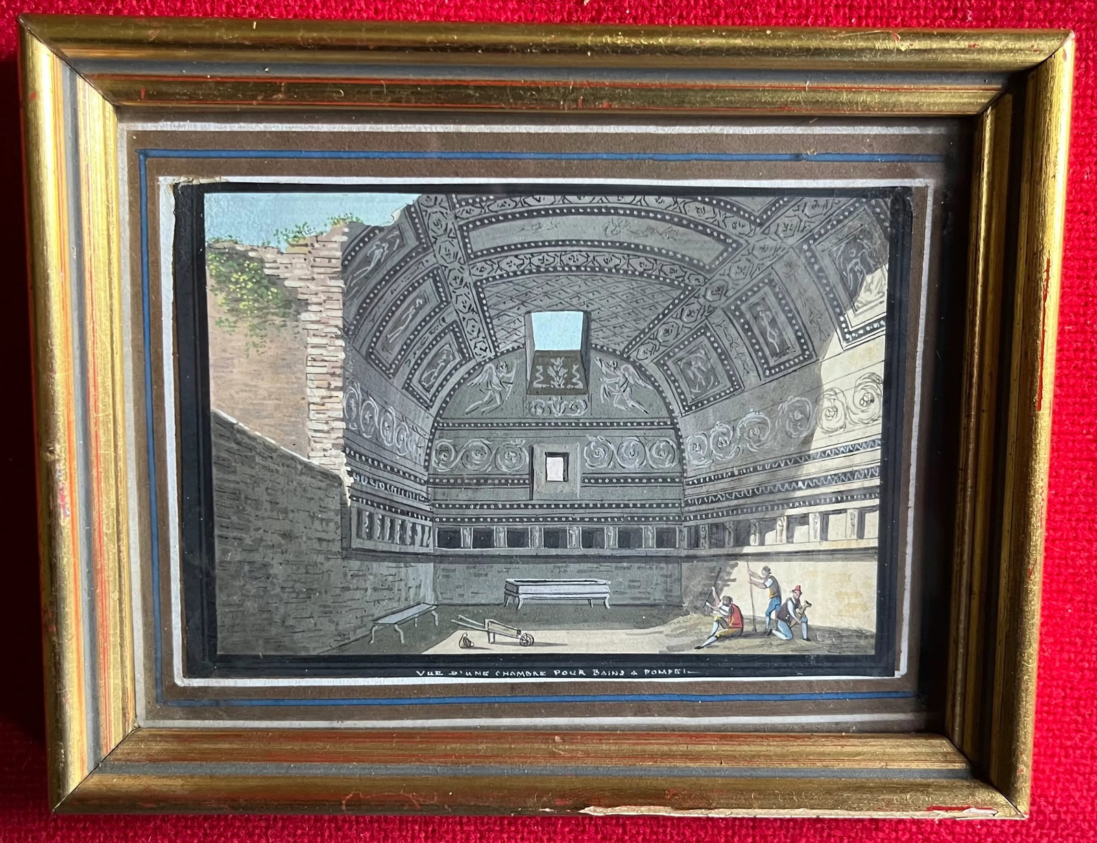 Antique 19th Century Italian Grand Tour Gouache Watercolor Paintings of Classical Architecture & Rui - 8