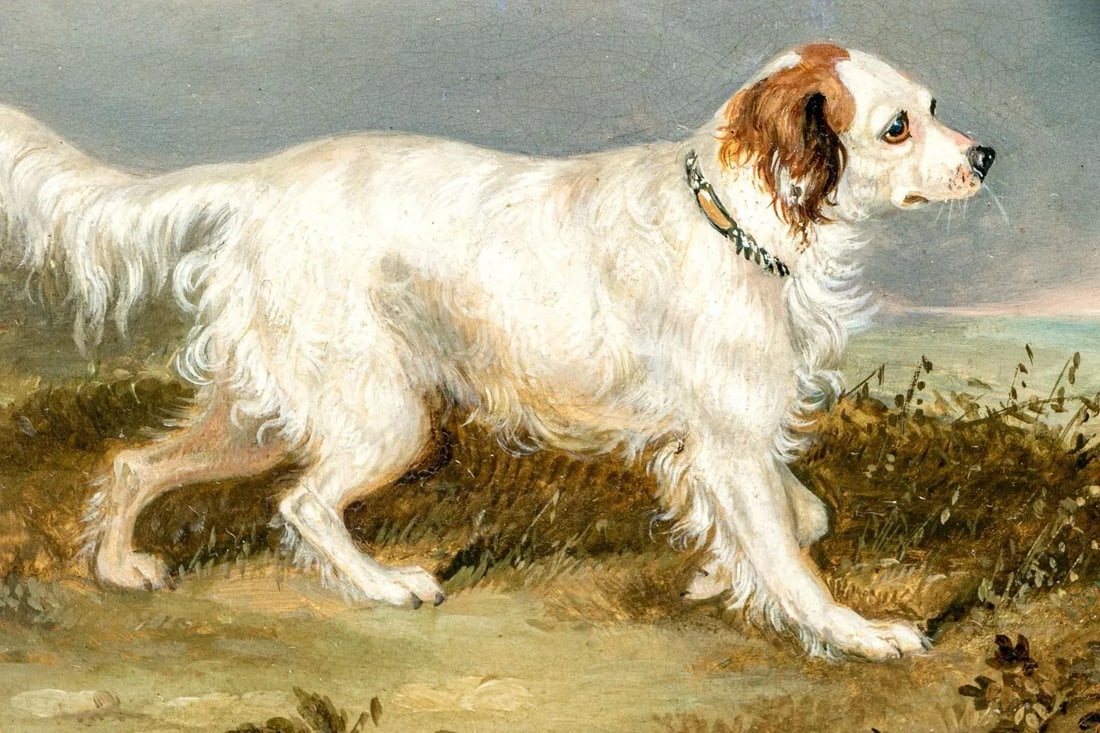 Edmund Bristow (English, 1787-1876) Dog Oil Painting on Board Portrait of a Favorite Spaniel in Land - 2