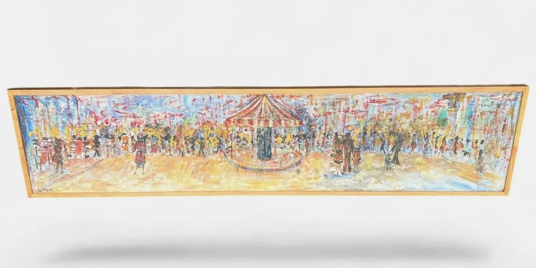 Signed Coleman Abstract Expressionist Urban Festival Painting - 4