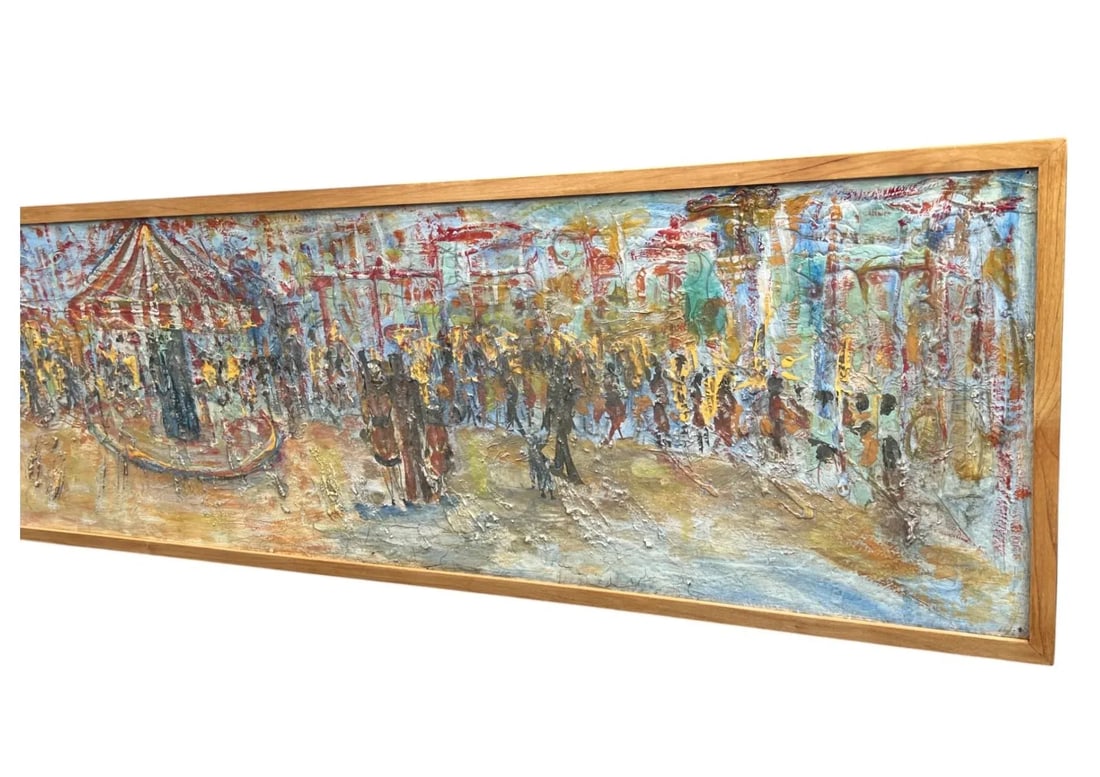 Signed Coleman Abstract Expressionist Urban Festival Painting - 8