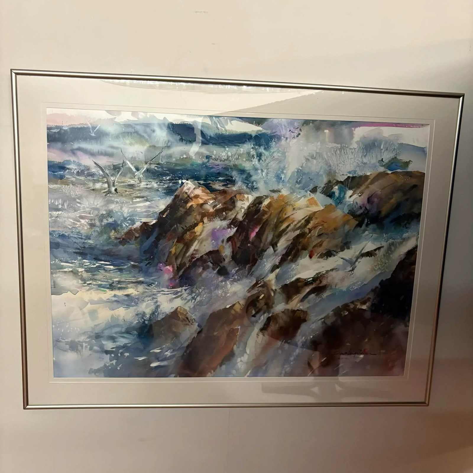 Brent Heighton Watercolor Painting "Alluring" - Framed Coastal Seascape - 6