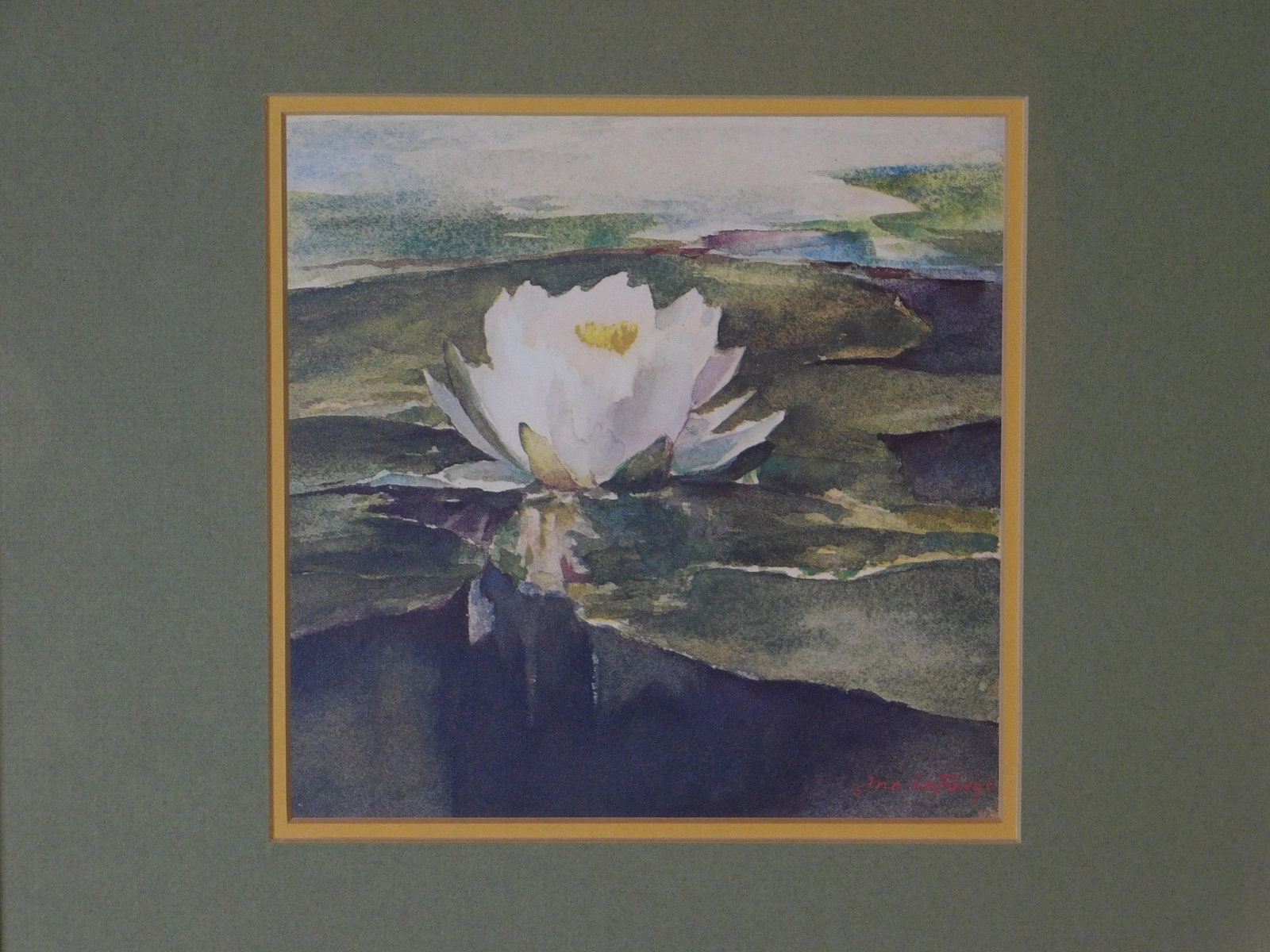 Water Lily in Sunlight John La Farge Fine Art Framed Print - 6