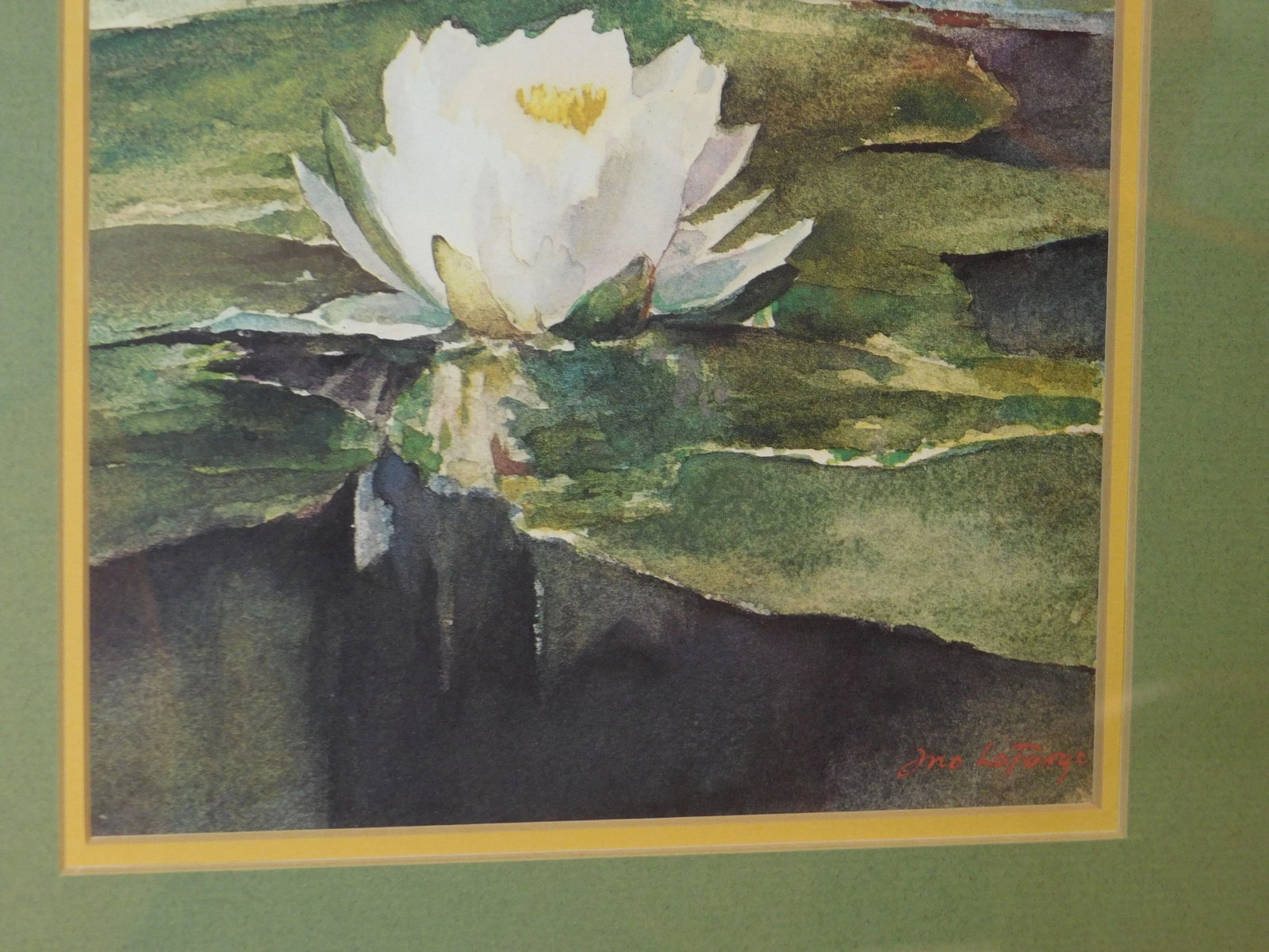 Water Lily in Sunlight John La Farge Fine Art Framed Print - 8