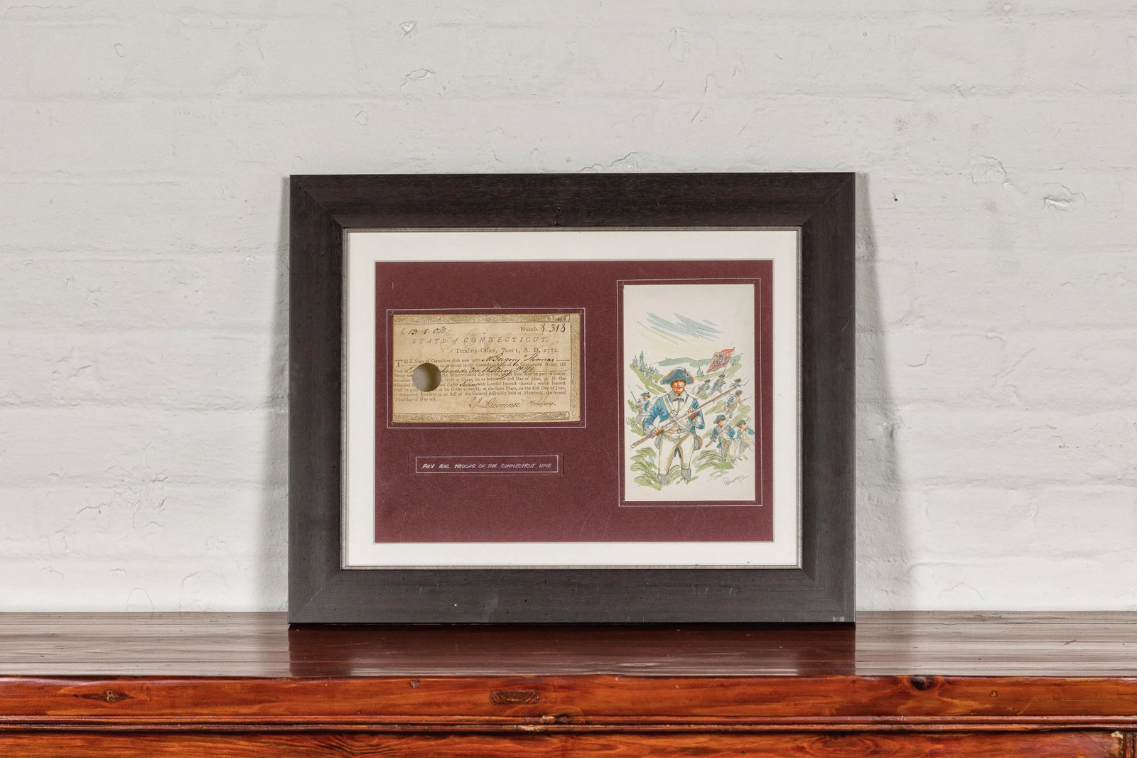 1780s American Revolutionary War Bond, State of Connecticut in Black Frame - 6