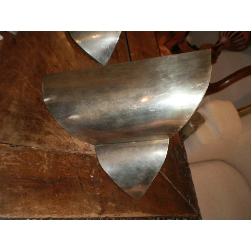1930s French Art Deco Triangular Form Steel Sconces-Set of 4 - 3