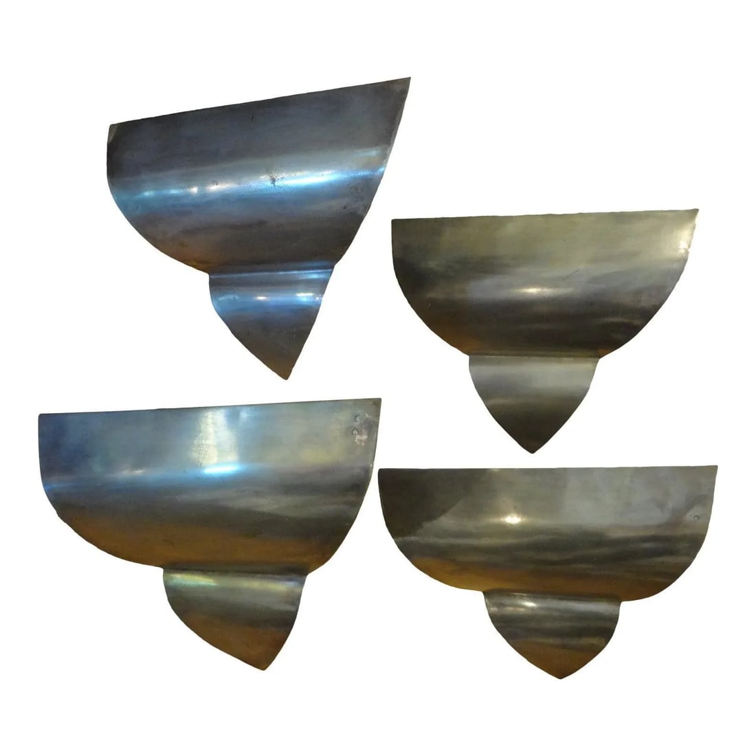 1930s French Art Deco Triangular Form Steel Sconces-Set of 4 - 6