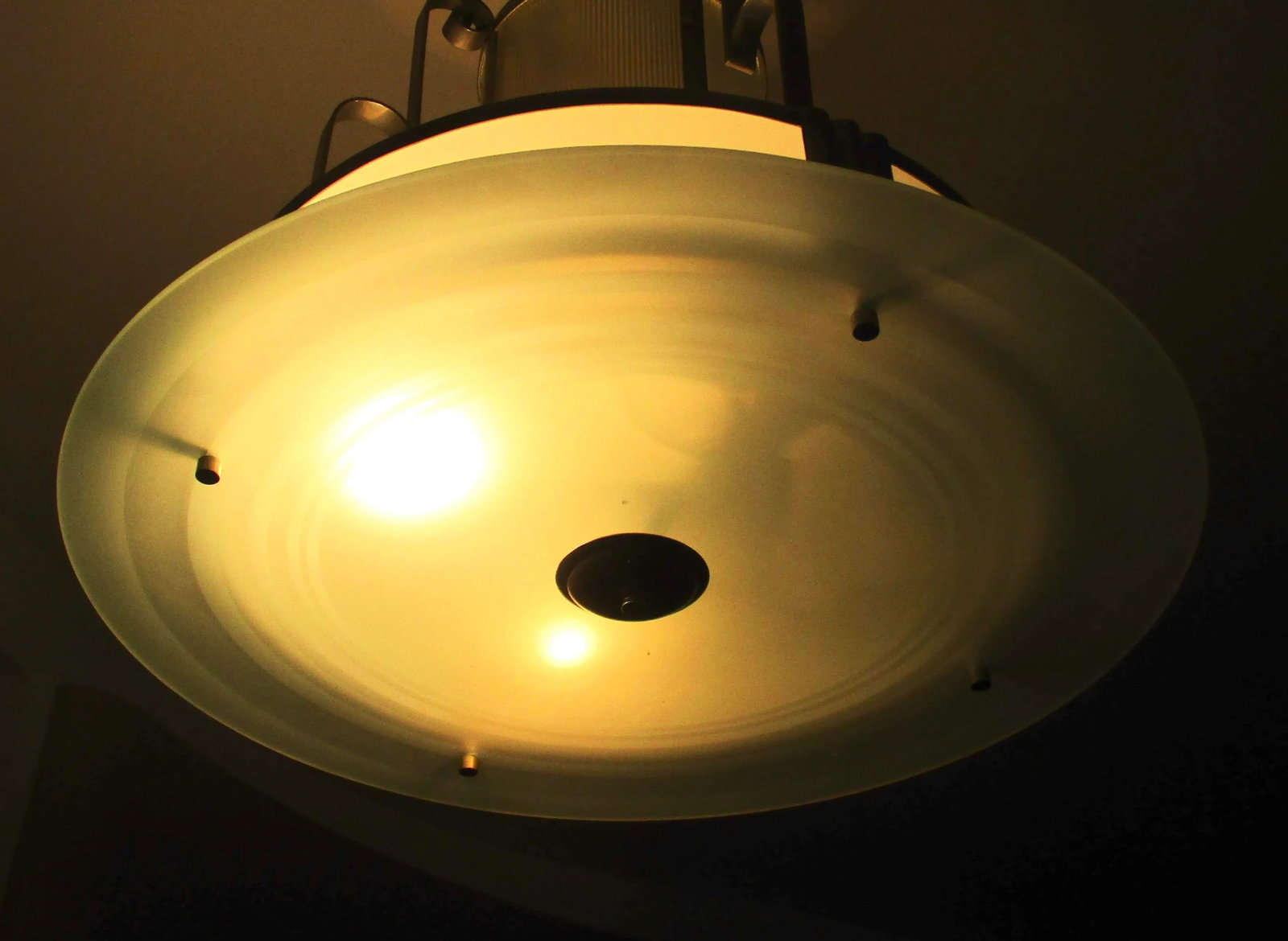 Art Deco Chandelier in Nickel and Architectural Glass - 5