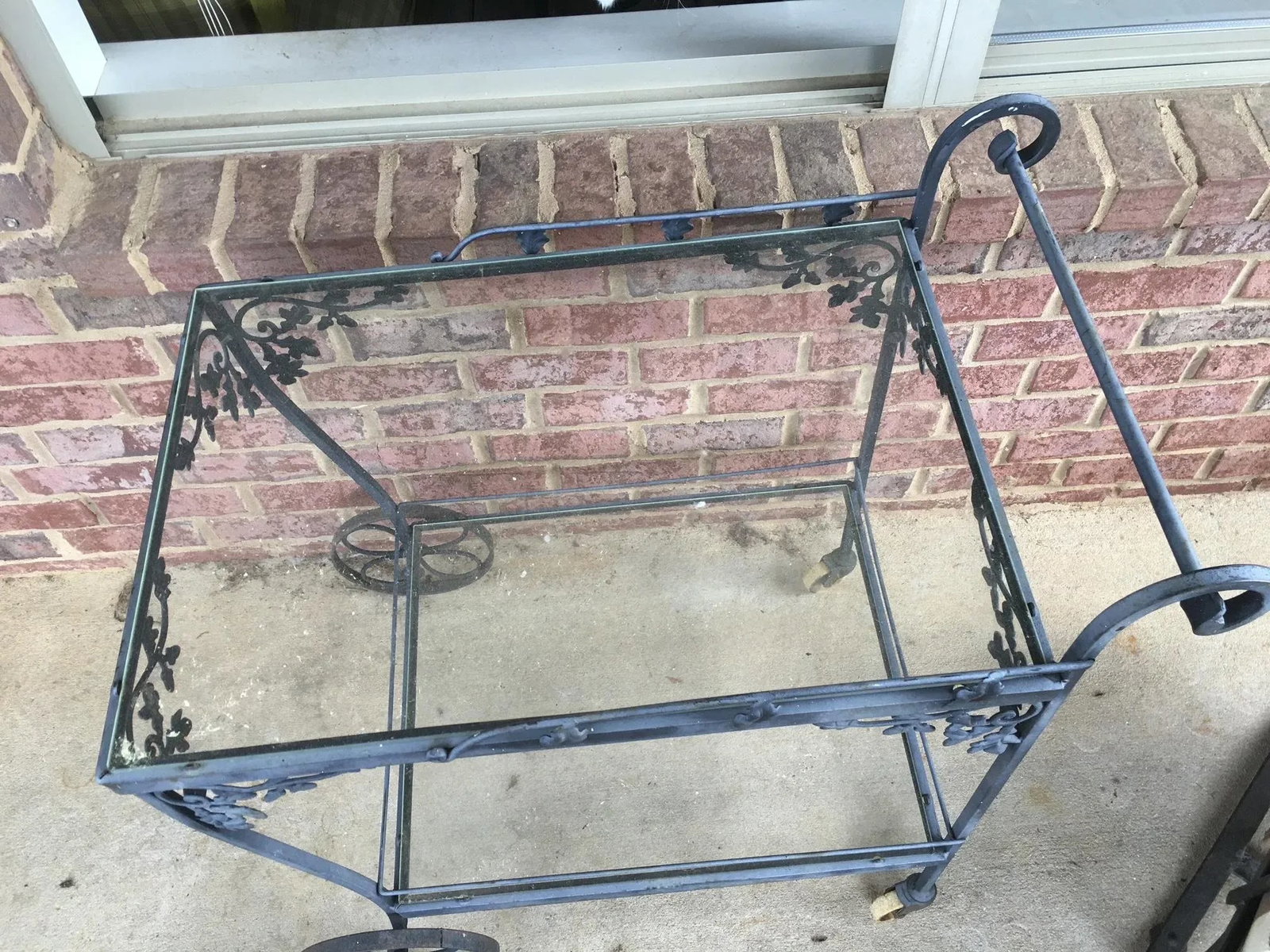 1950s Woodard Style Patio Seating, Table, & Bar Cart, 5 Pieces - 7