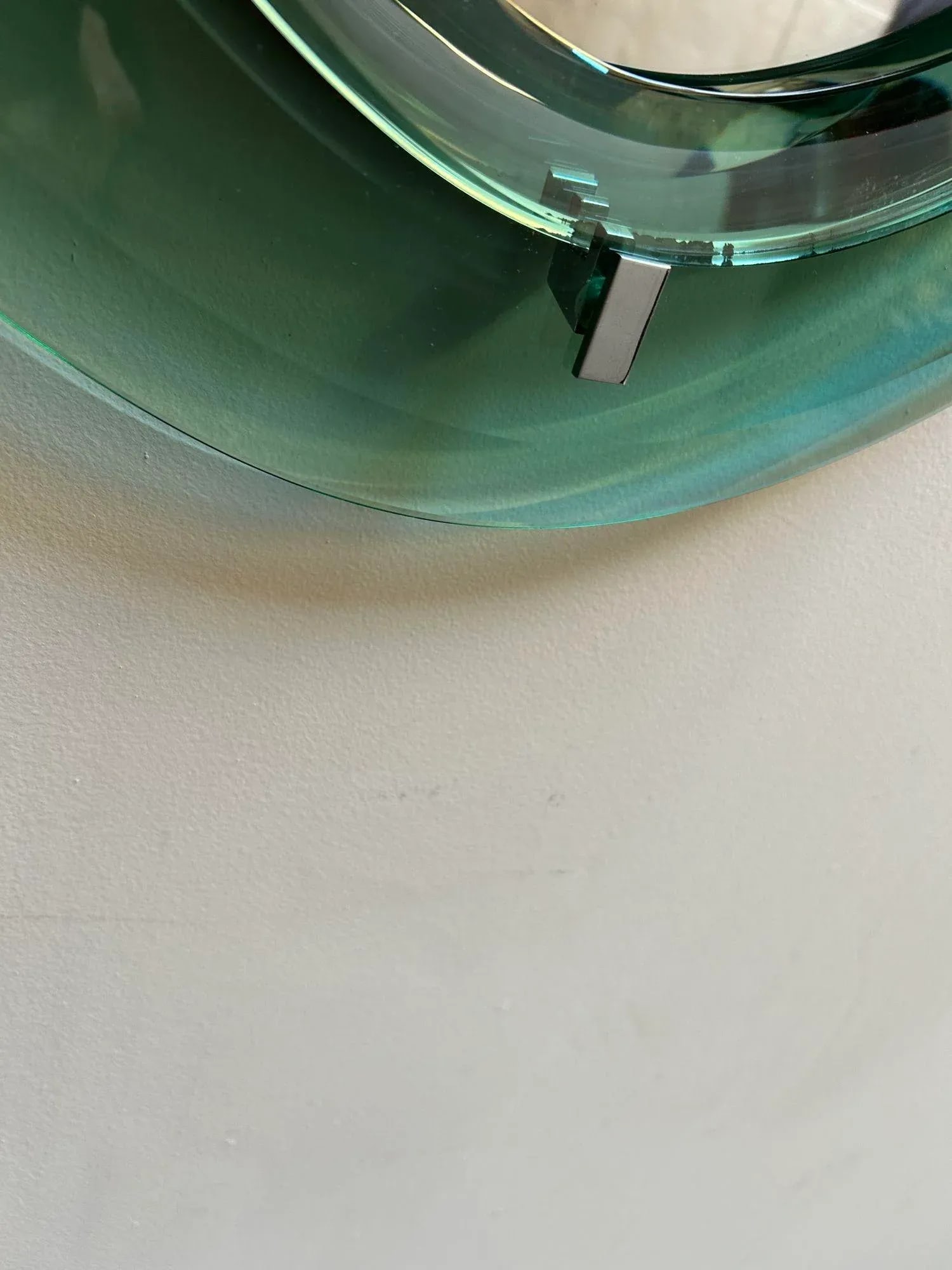 Pair of Vintage Italian Green Glass Teardrop Form Wall Mirrors by Cristal Arte - 10