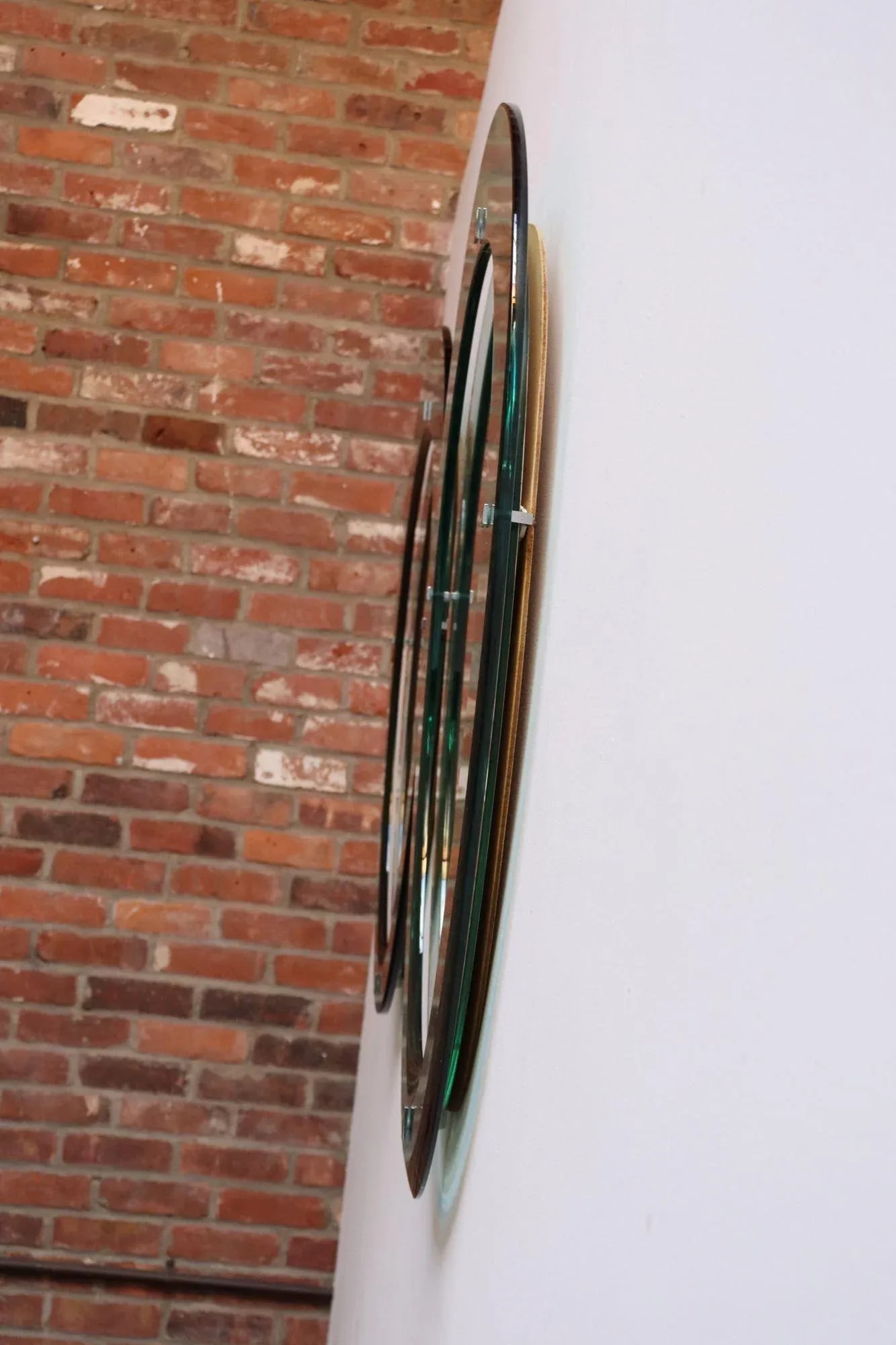 Pair of Vintage Italian Green Glass Teardrop Form Wall Mirrors by Cristal Arte - 4