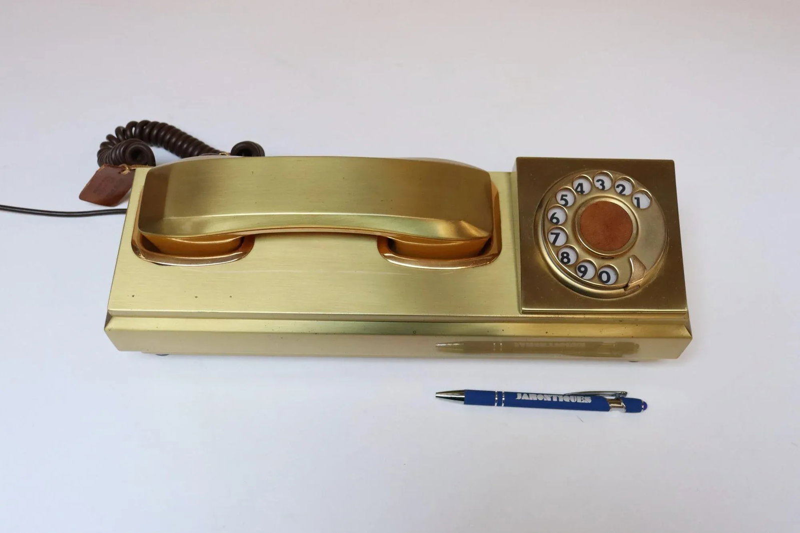 Vintage Italian Modernist Gold Aluminum Rotary Telephone by Cr Telefonia - 2