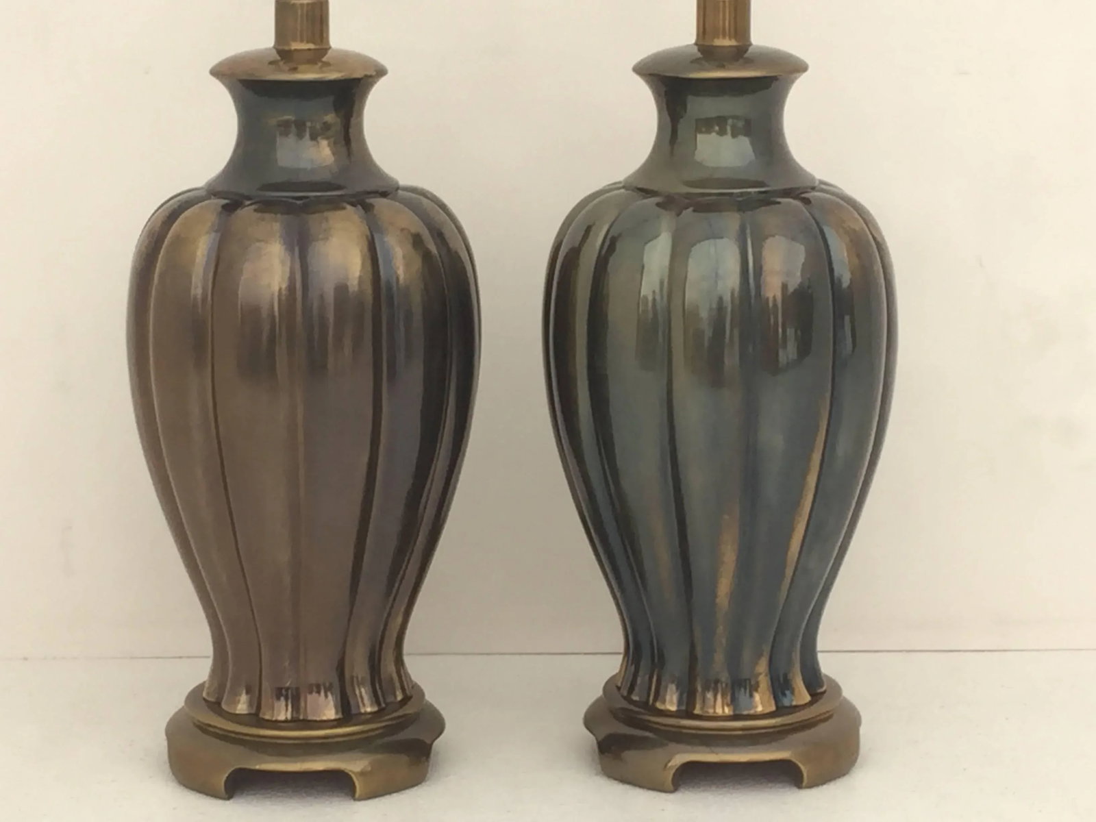 Ginger Jar Lamps in Vintage Bronze Finish - a Pair - 2
