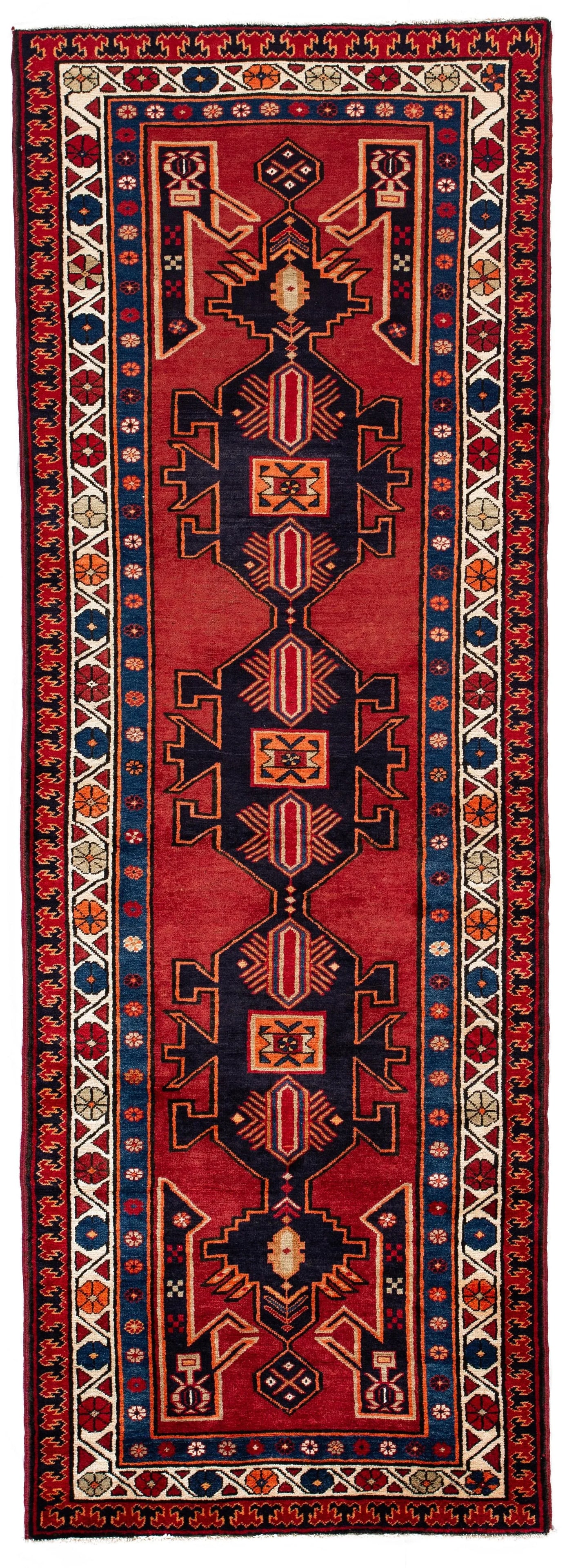 Mid-20th Century Vintage North West Persian Rug, 3'7" X 10'4" - 10