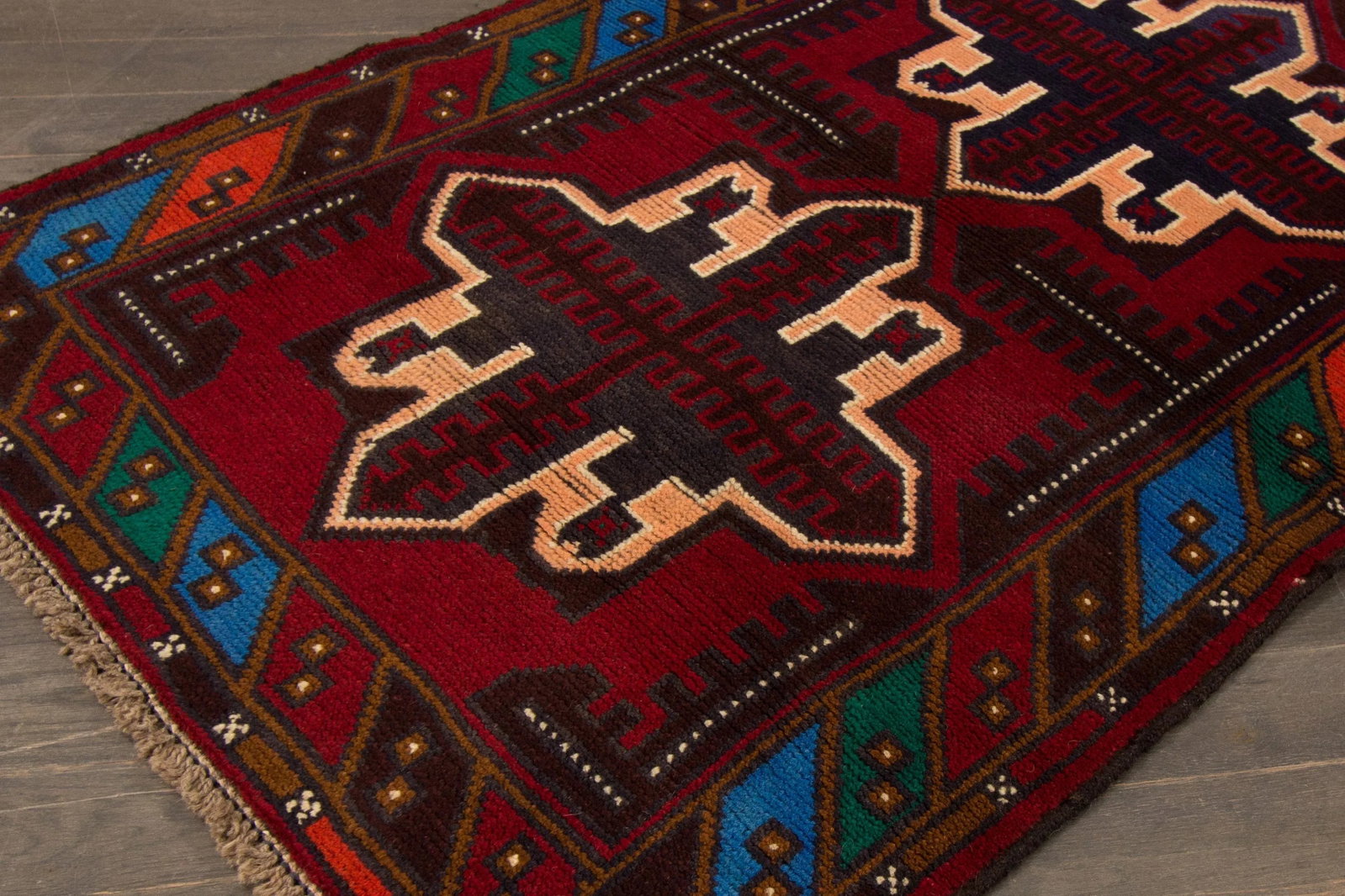 Vintage Persian Balouch Handmade Wool Rug - 2