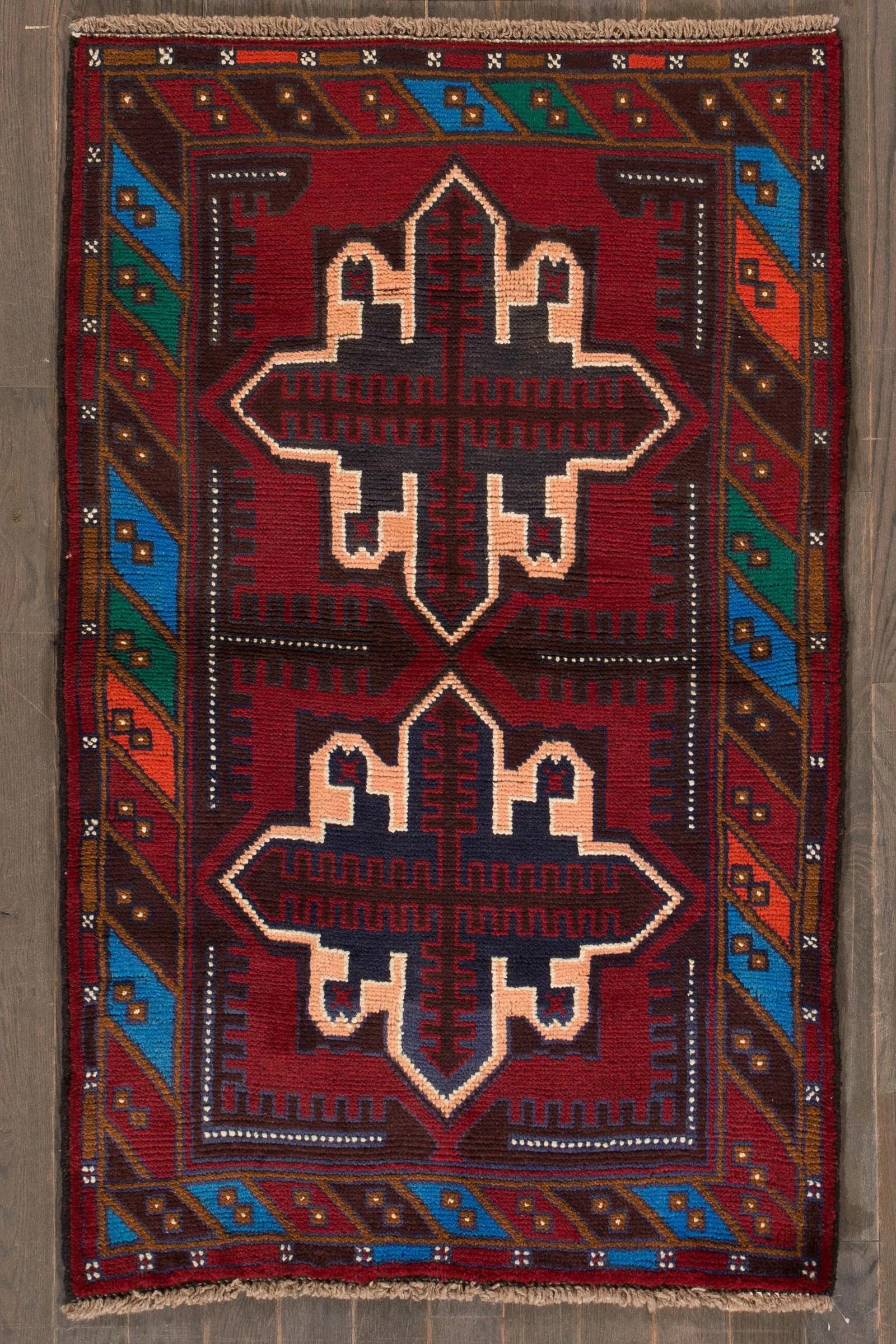 Vintage Persian Balouch Handmade Wool Rug - 5