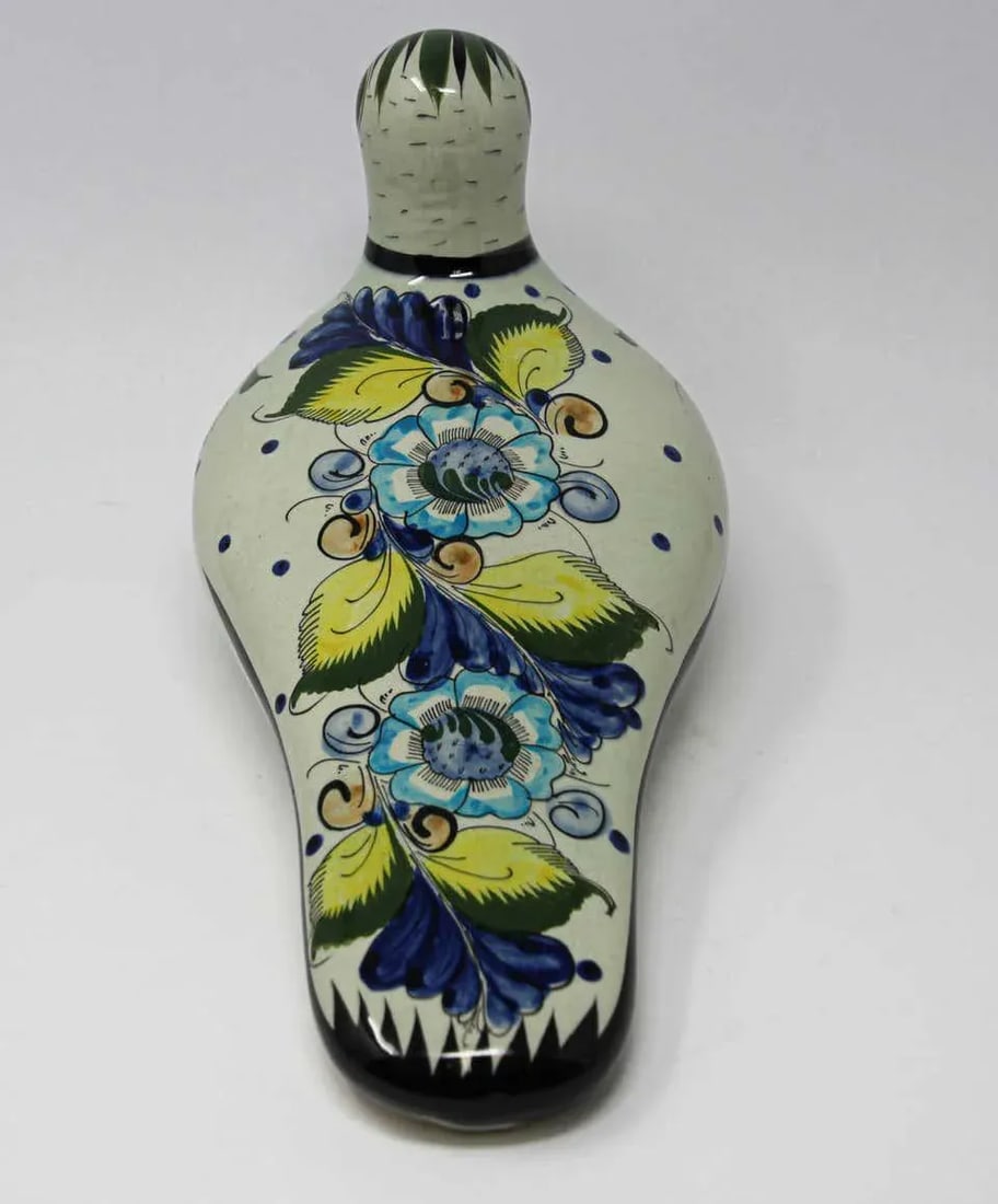 Tonala Folk Art Bird Mexican Hand Painted Colorful Pottery 1960s - 5