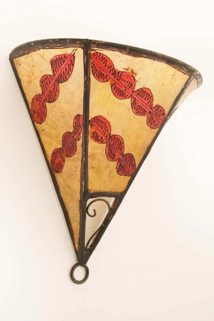 Ethnic Parchment African Art Wall Sconce - 5