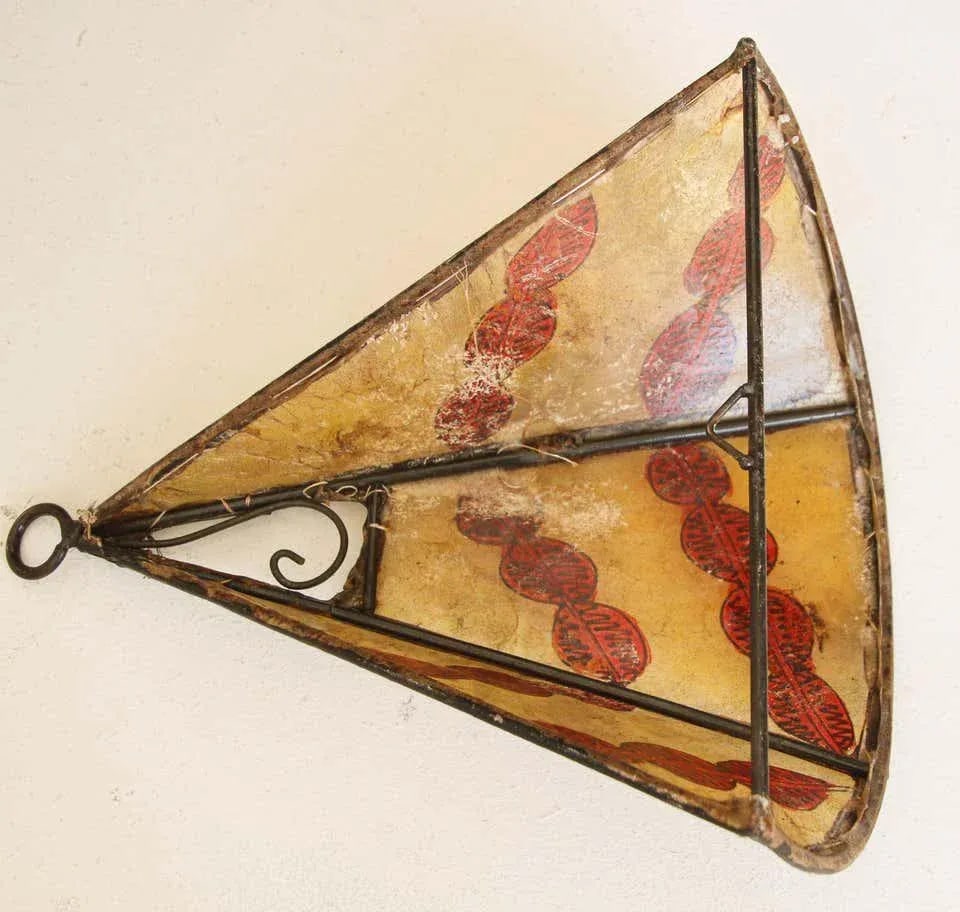 Ethnic Parchment African Art Wall Sconce - 9