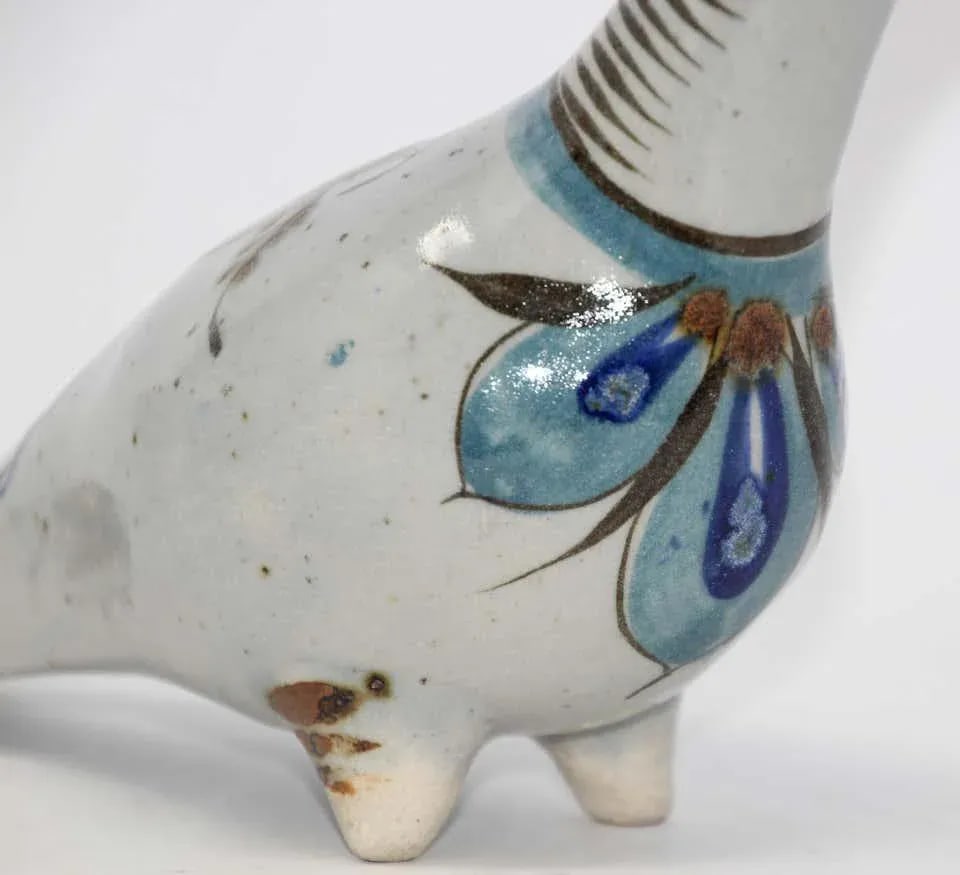 Mexican Tonala Hand Painted Colorful Pottery Dove - 7
