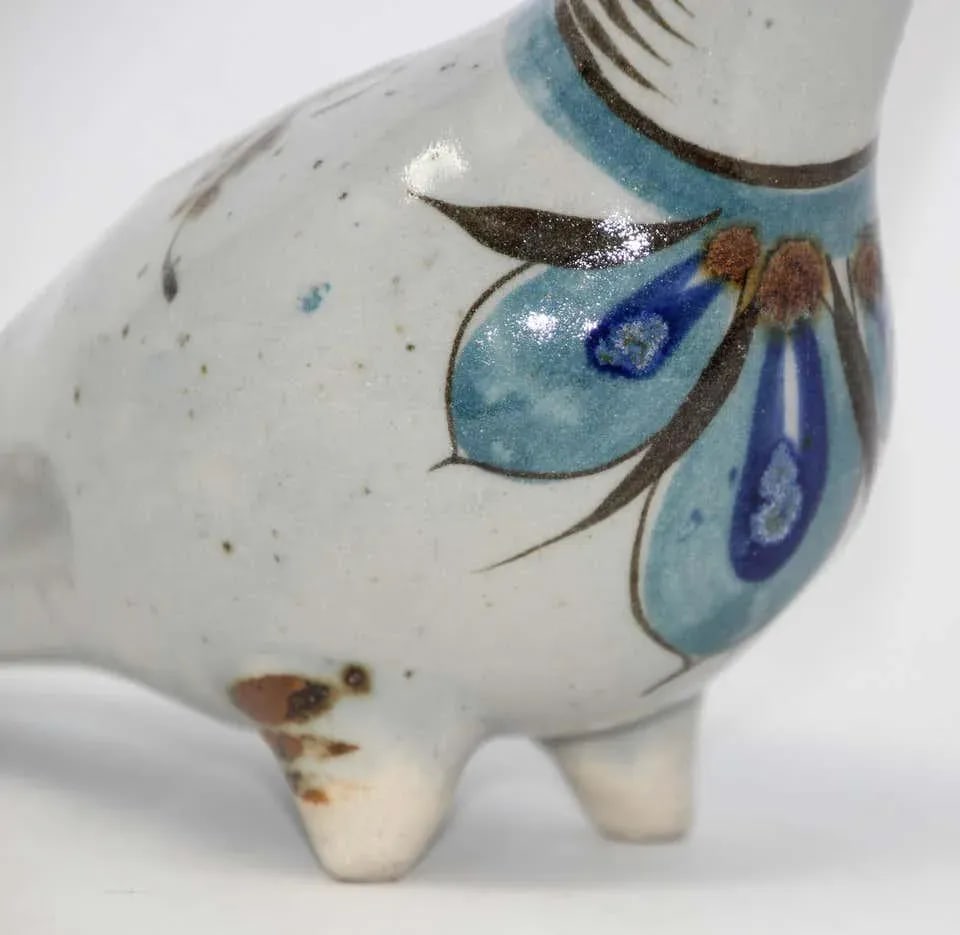Mexican Tonala Hand Painted Colorful Pottery Dove - 8