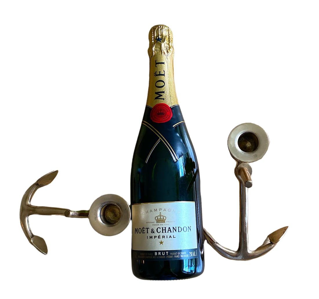 1970s Nautical Brass Anchor Candle Holders - a Pair - 4