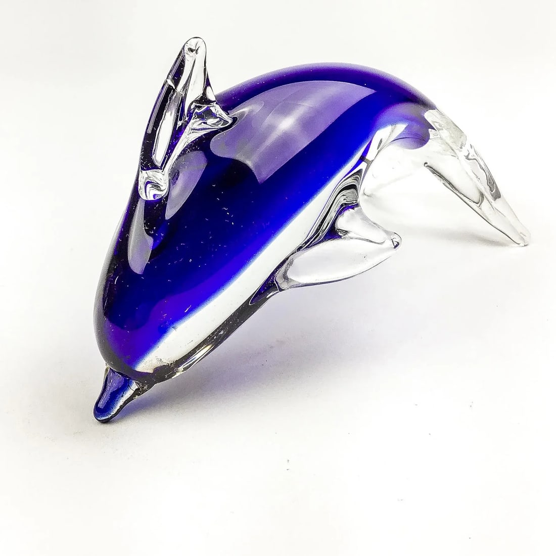 Murano Glass Dolphin Cobalt Blue - 2