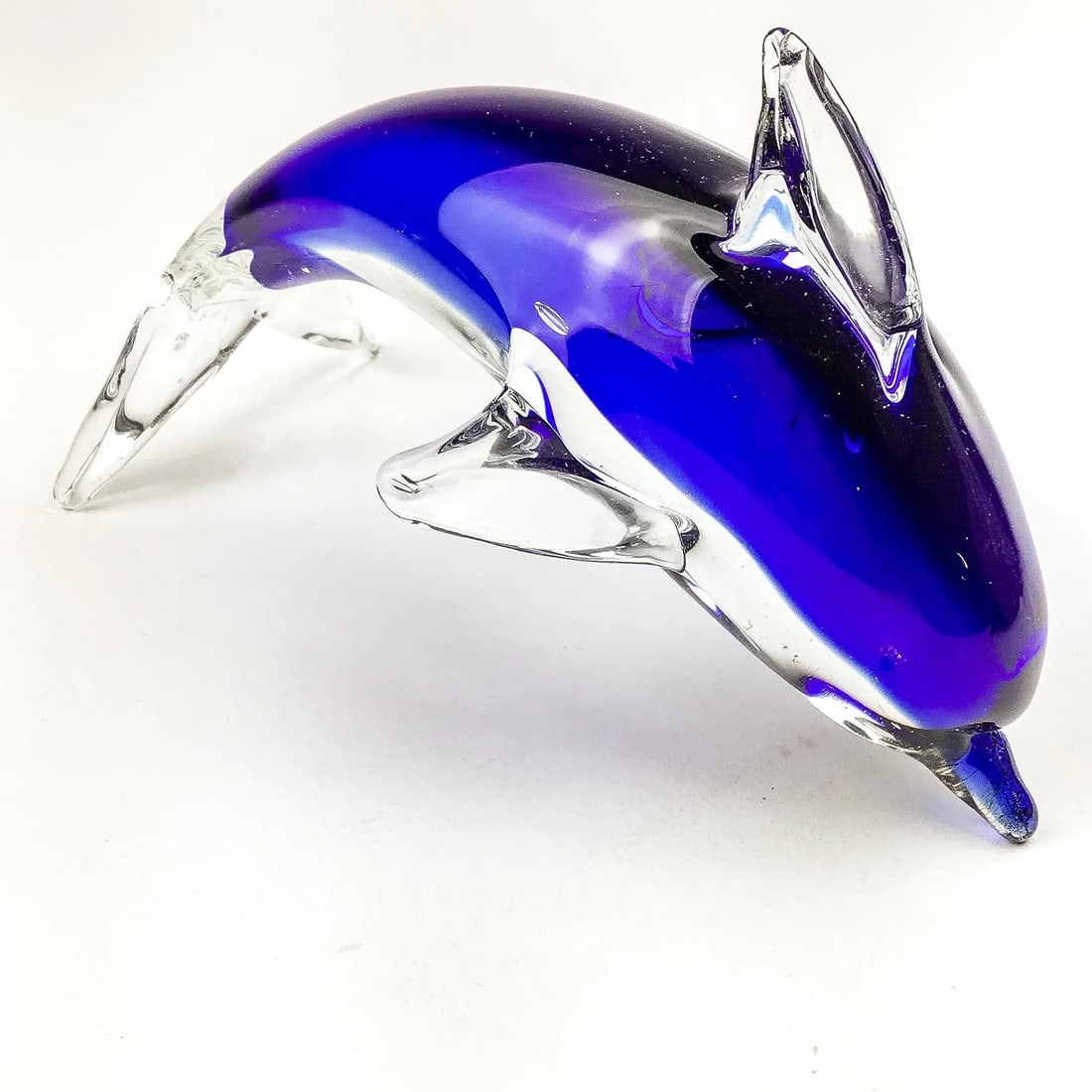 Murano Glass Dolphin Cobalt Blue - 3