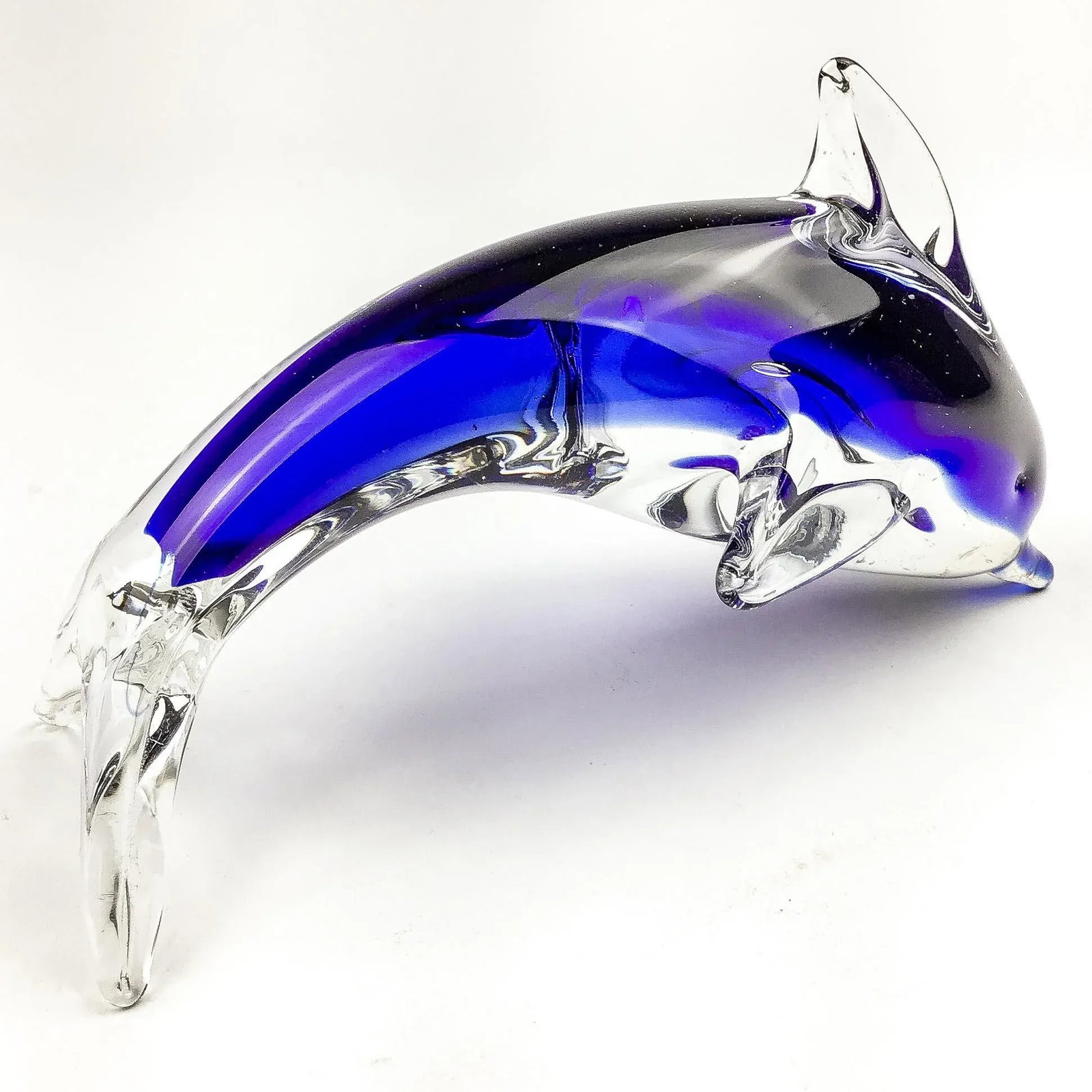 Murano Glass Dolphin Cobalt Blue - 4