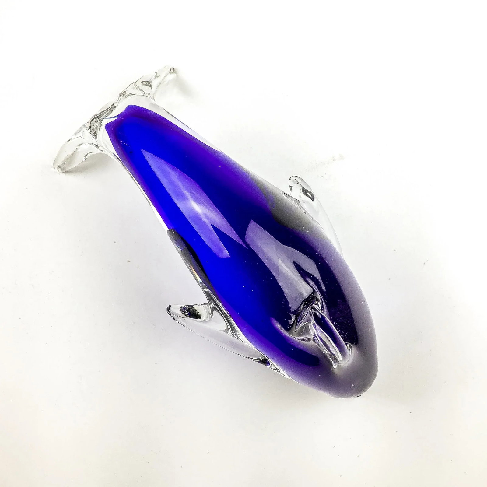 Murano Glass Dolphin Cobalt Blue - 6