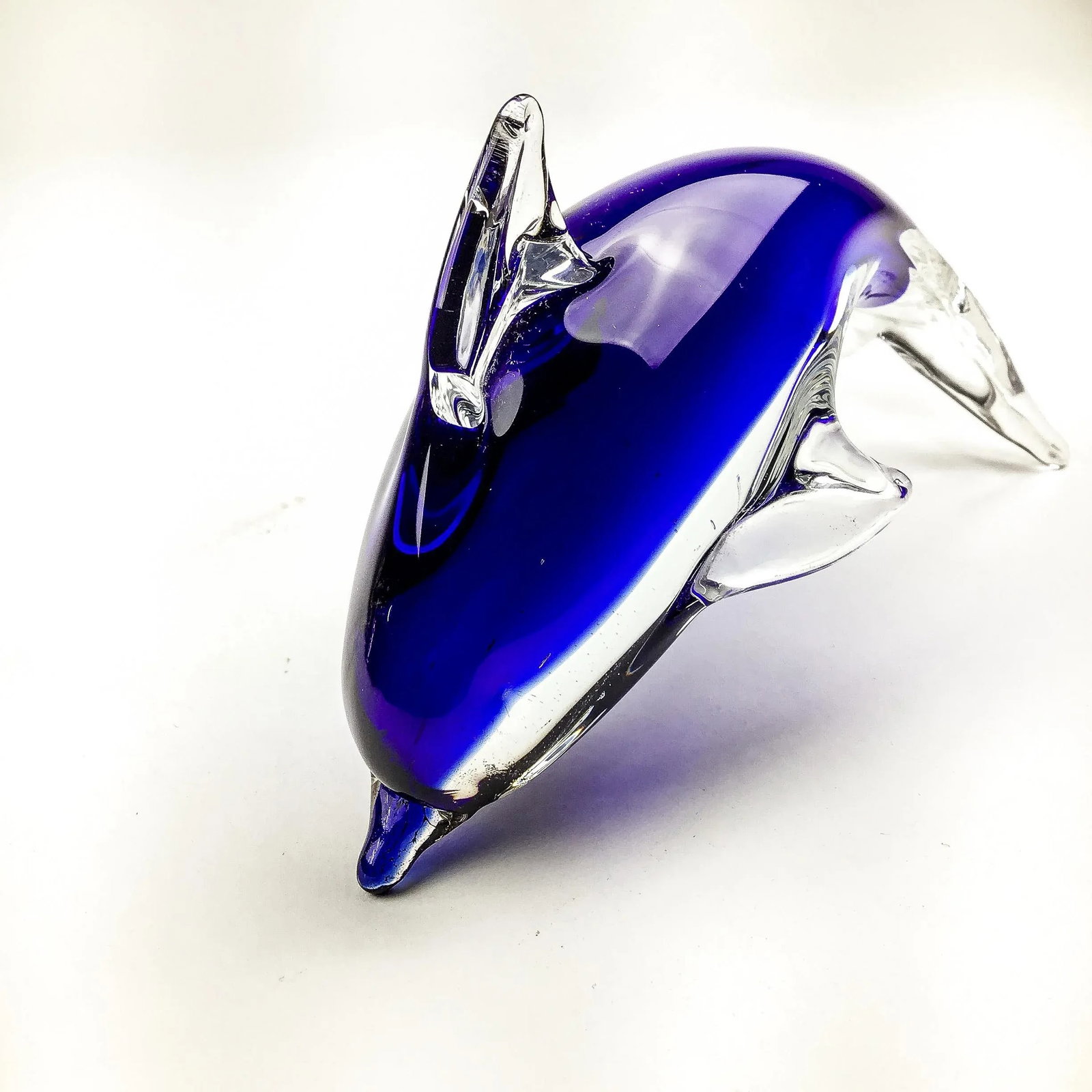 Murano Glass Dolphin Cobalt Blue - 7