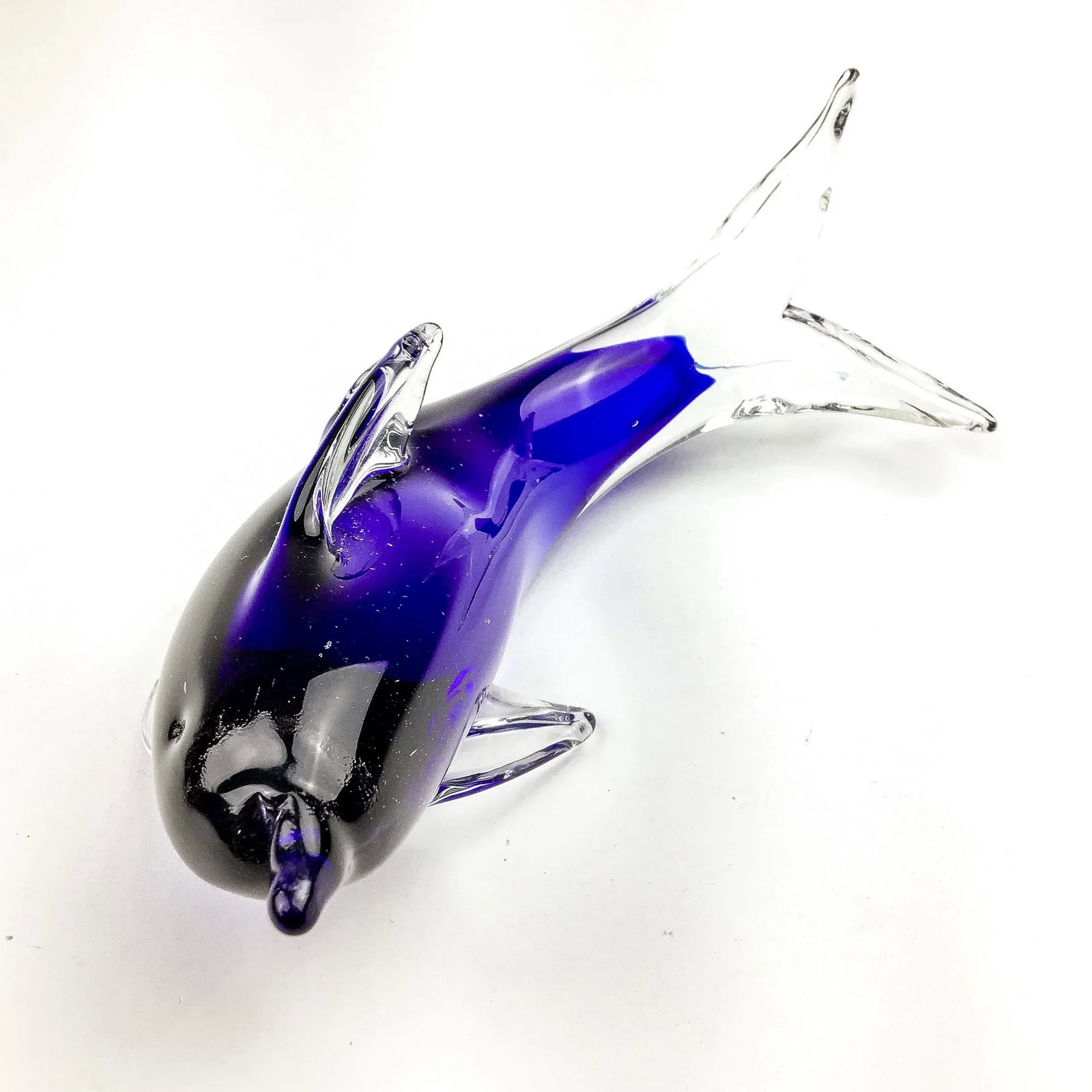 Murano Glass Dolphin Cobalt Blue - 9