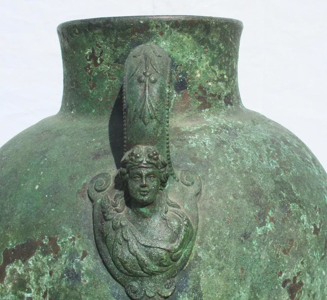 Antique Grand Tour Two Handled Bronze Vessel - 2