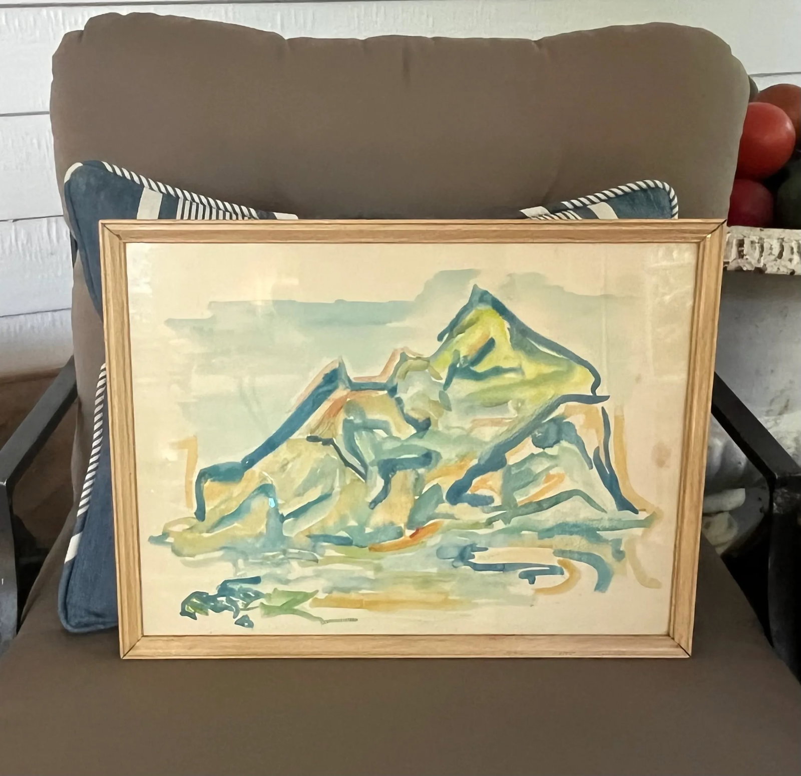 Abstract Expressionist Watercolor Landscape Painting of Mountains in Monserud, Norway - Mid-Century - 8