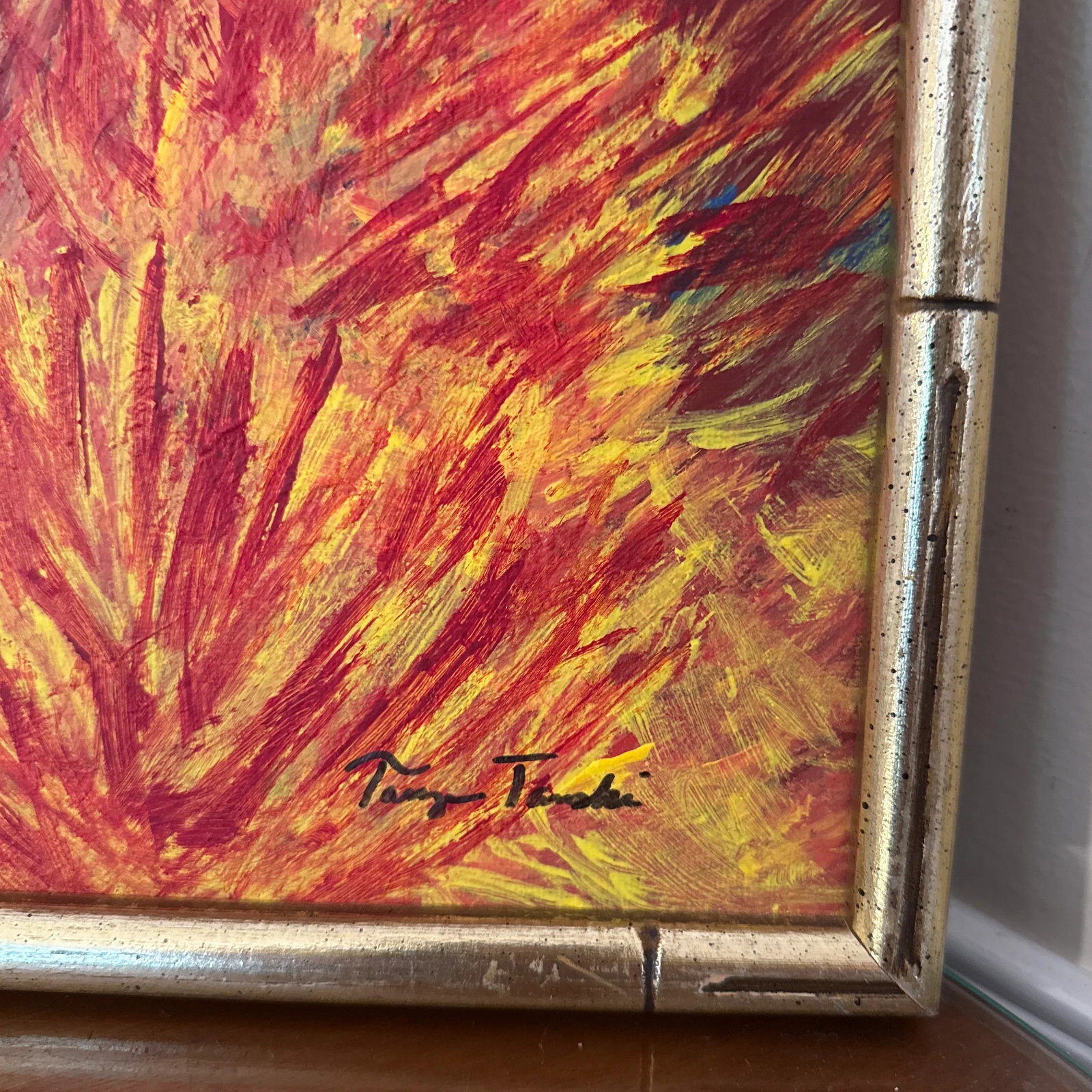 1970s Vintage Abstract Painting on Canvas Signed - 3
