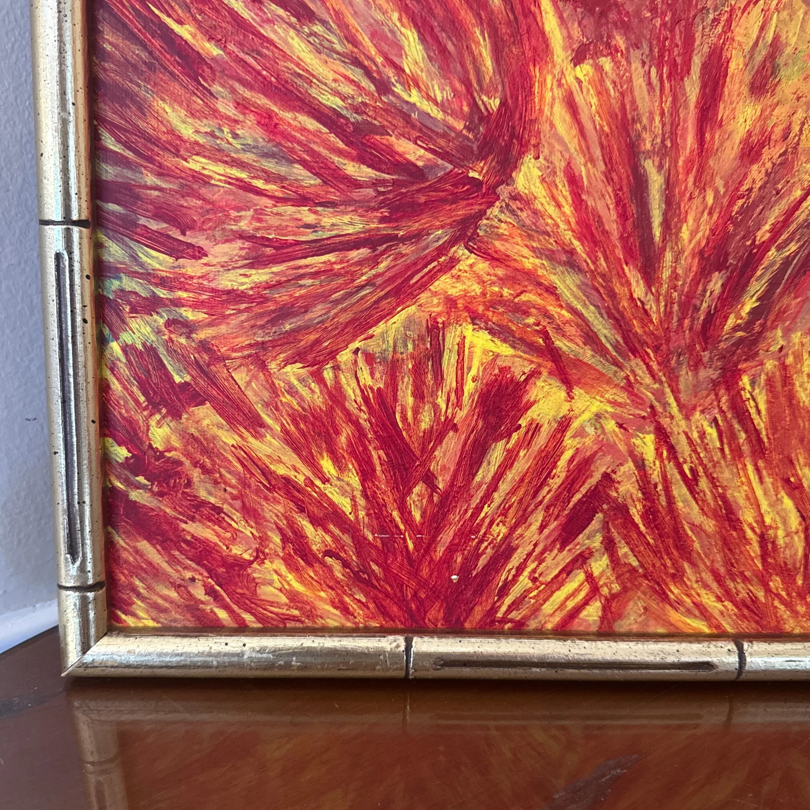 1970s Vintage Abstract Painting on Canvas Signed - 4