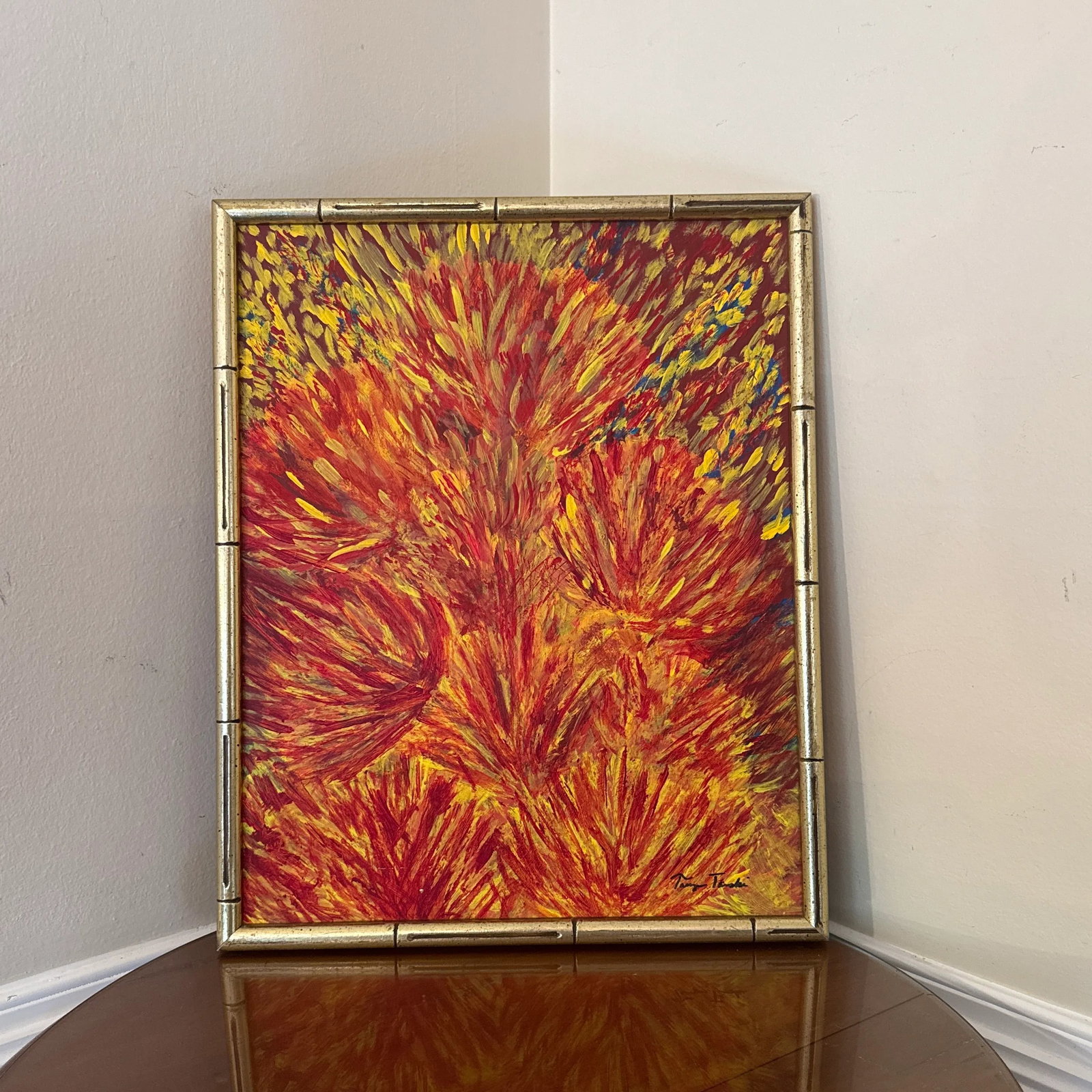1970s Vintage Abstract Painting on Canvas Signed - 7