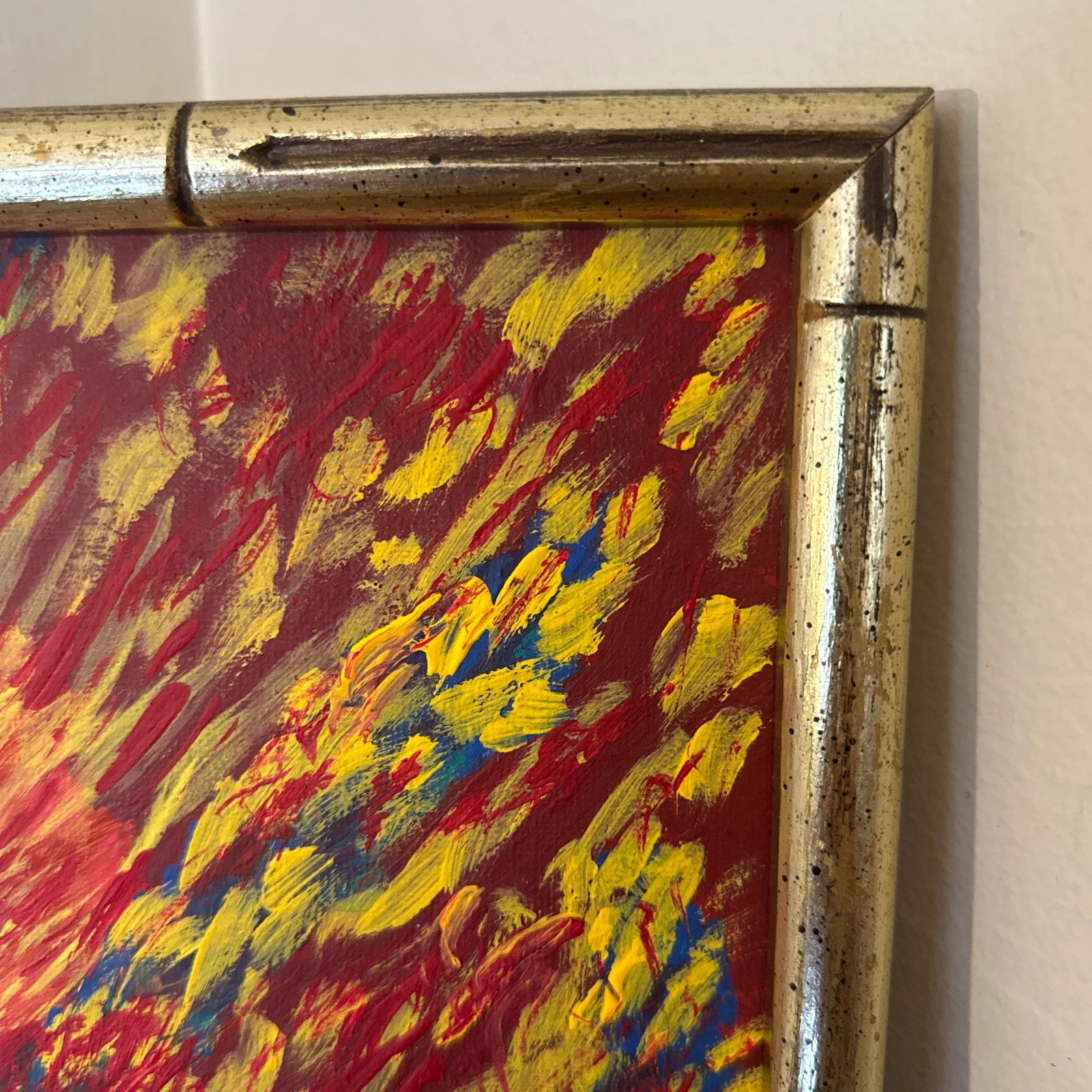 1970s Vintage Abstract Painting on Canvas Signed - 9