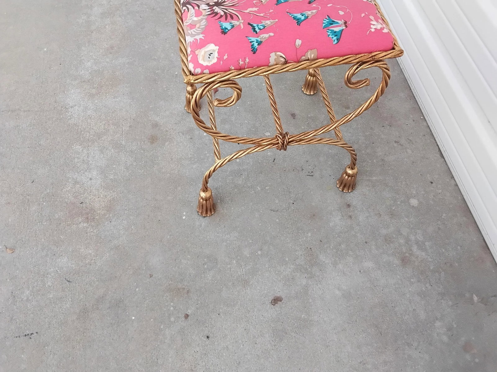 1970s Italian Iron Gilded Bench - 4