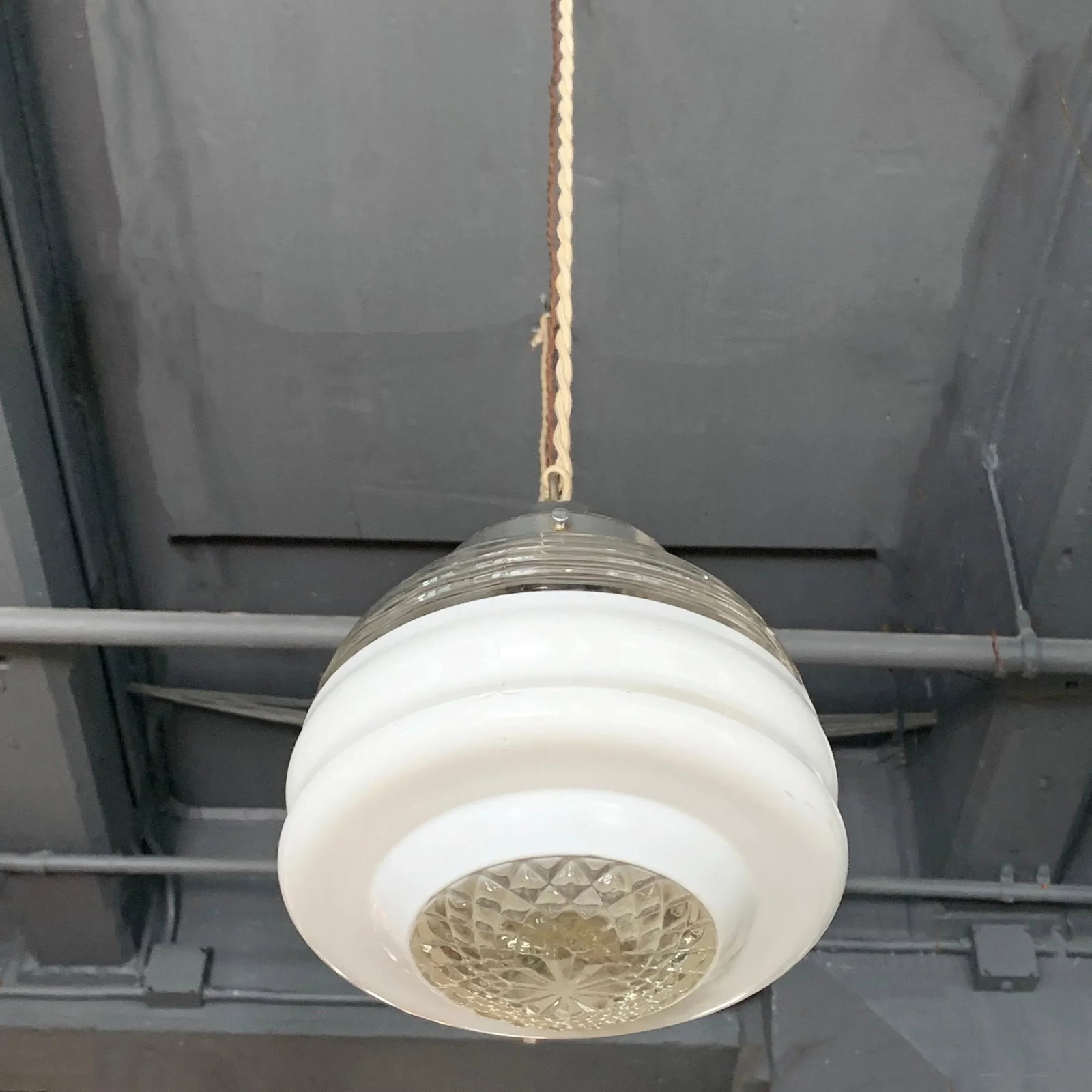 Early 20th Century Art Deco Layered Glass Pendant Light - 4