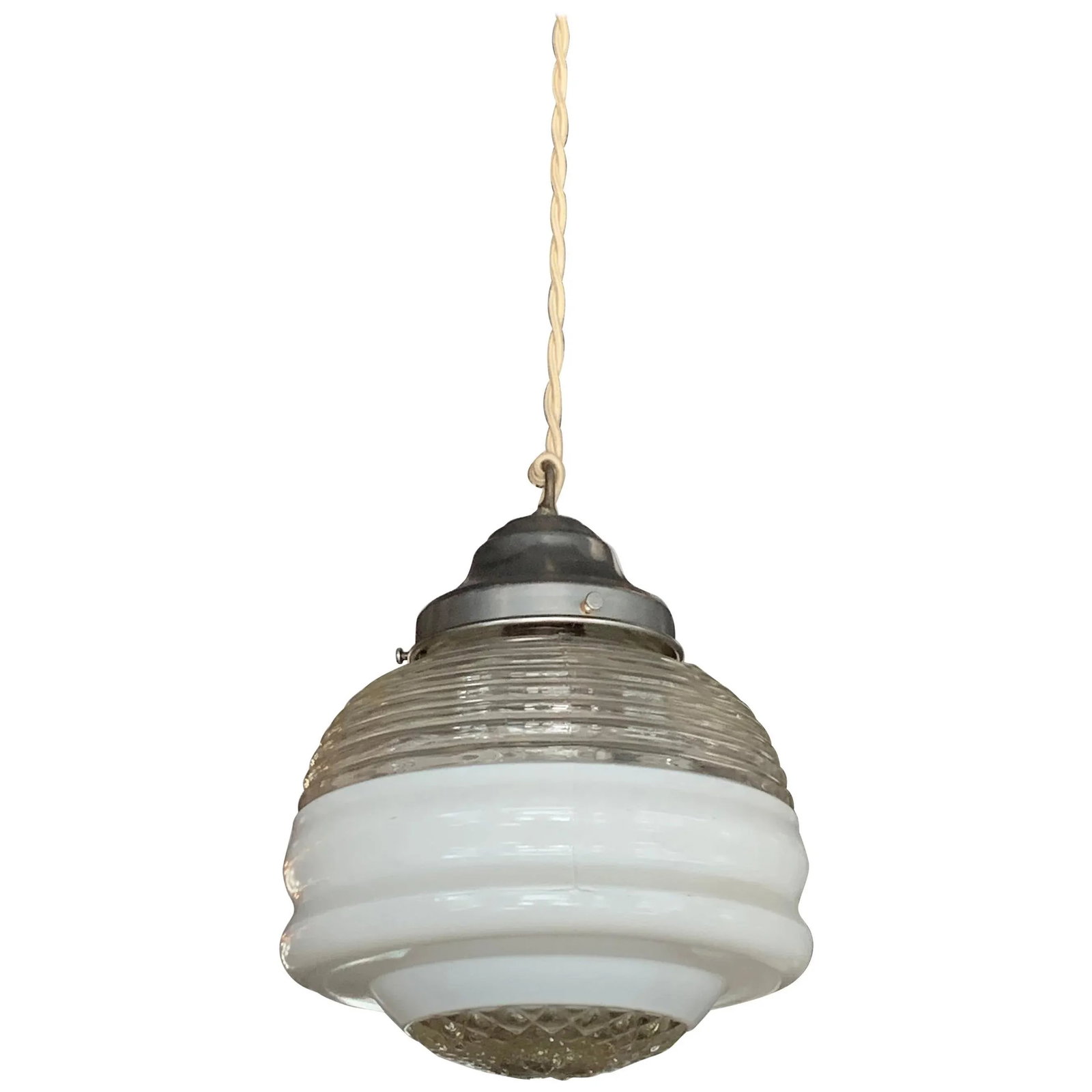 Early 20th Century Art Deco Layered Glass Pendant Light - 8